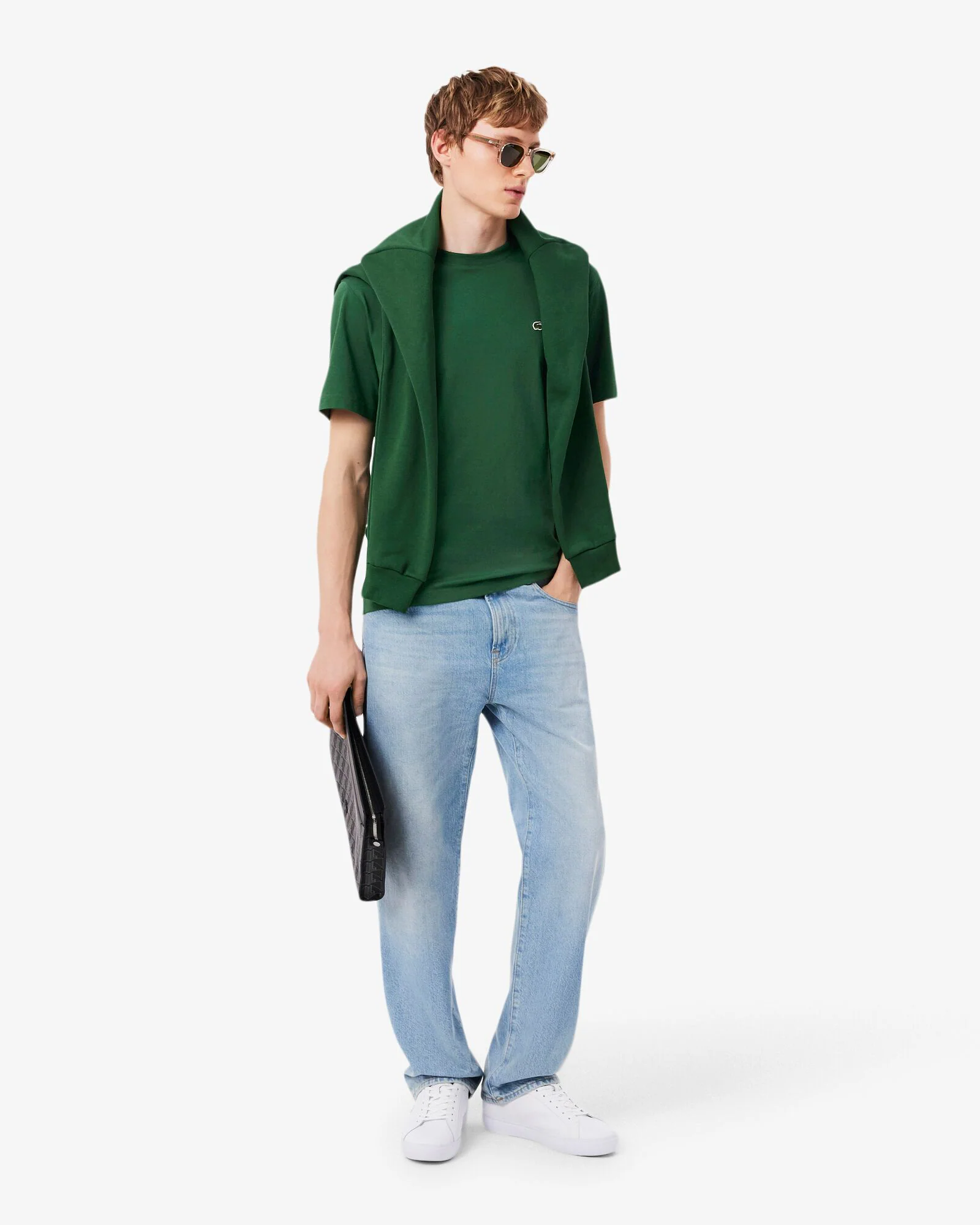 Lacoste Mens Classic Fit Cotton Jersey T-Shirt - Green 132 - Image 3