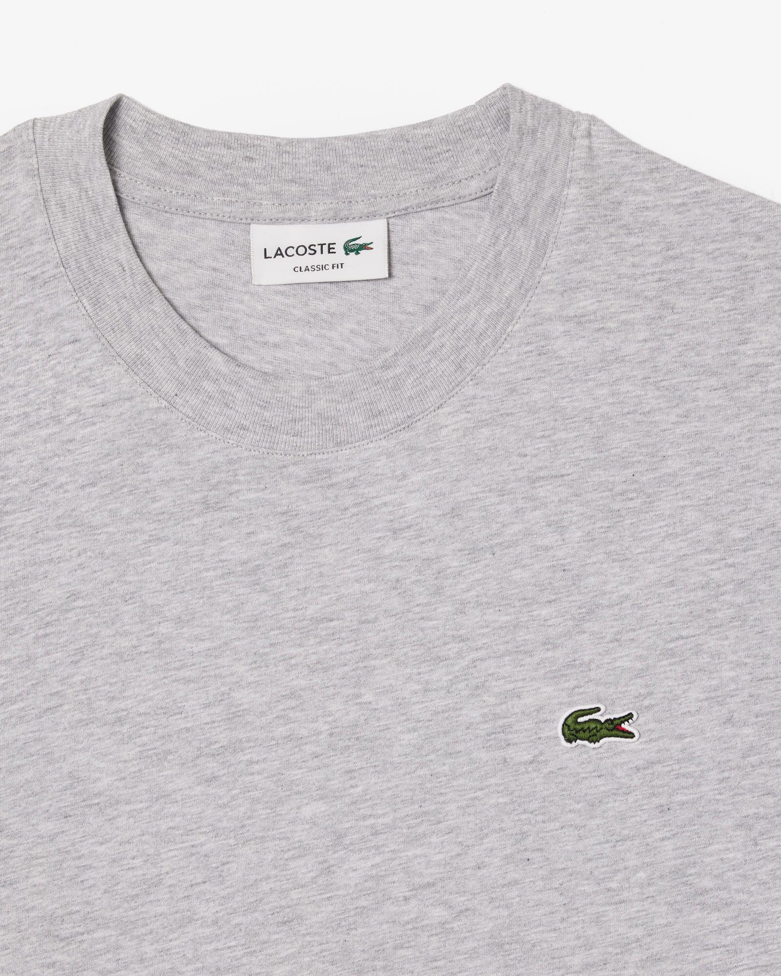 Lacoste Mens Classic Fit Cotton Jersey T-Shirt - Silver Chine CCA - Image 2