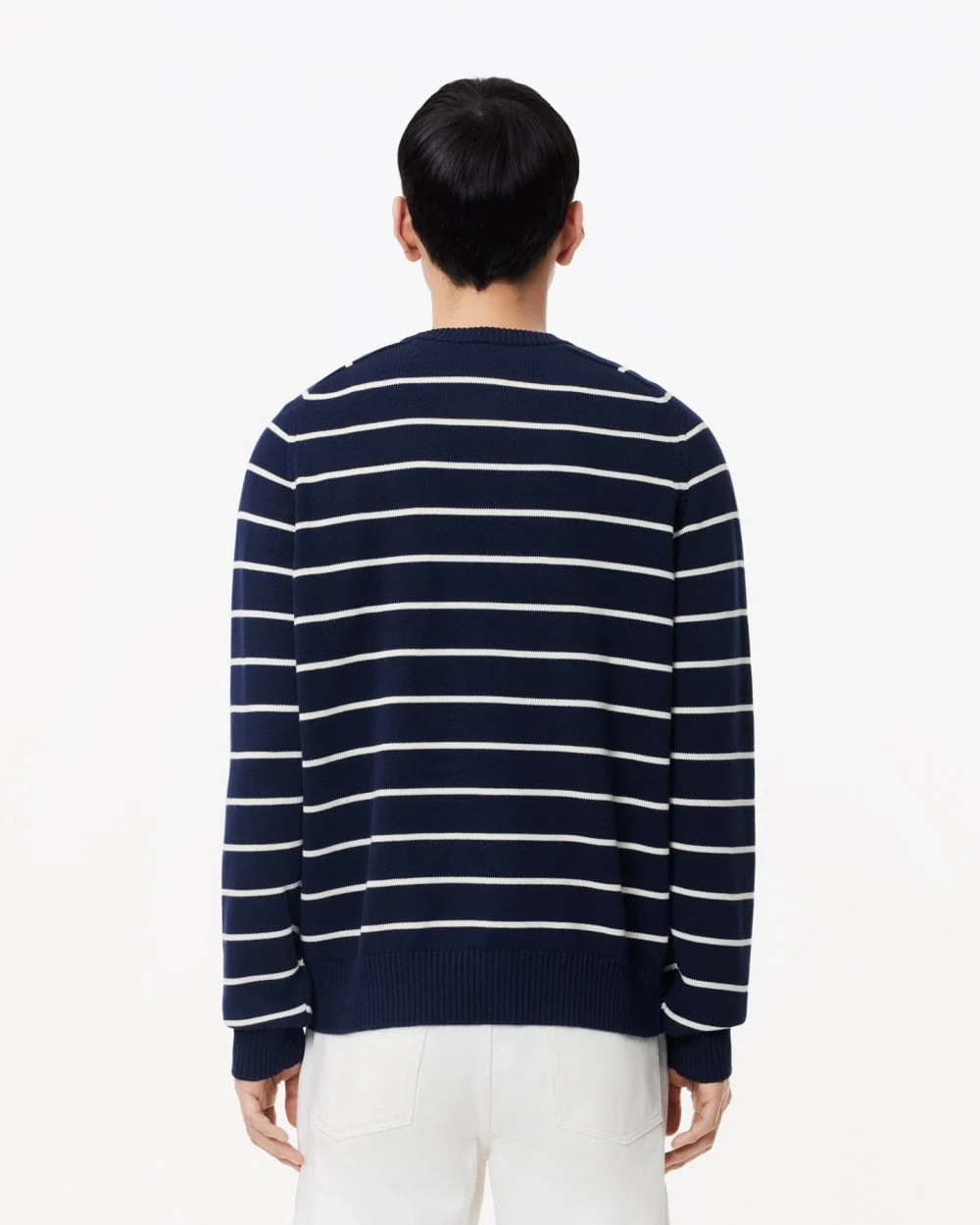 Lacoste Mens Cotton Crew Neck Striped Jumper - Image 4