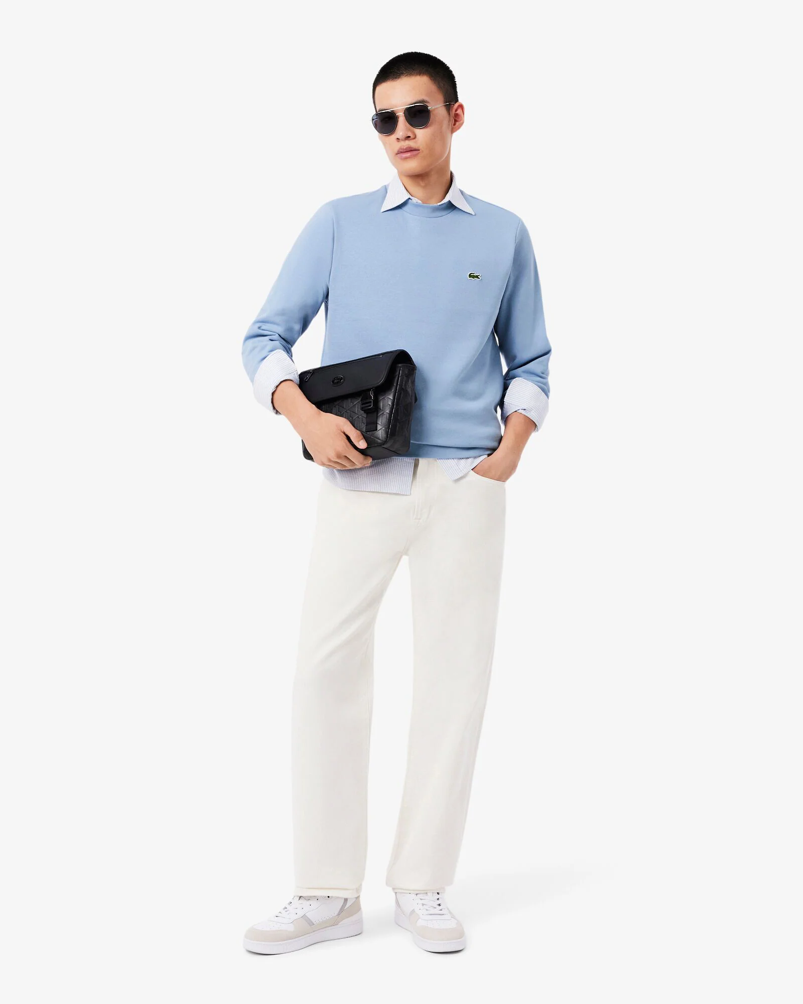 Lacoste Mens Crew Neck Fleece Sweatshirt - Aphylla AEY - Image 3