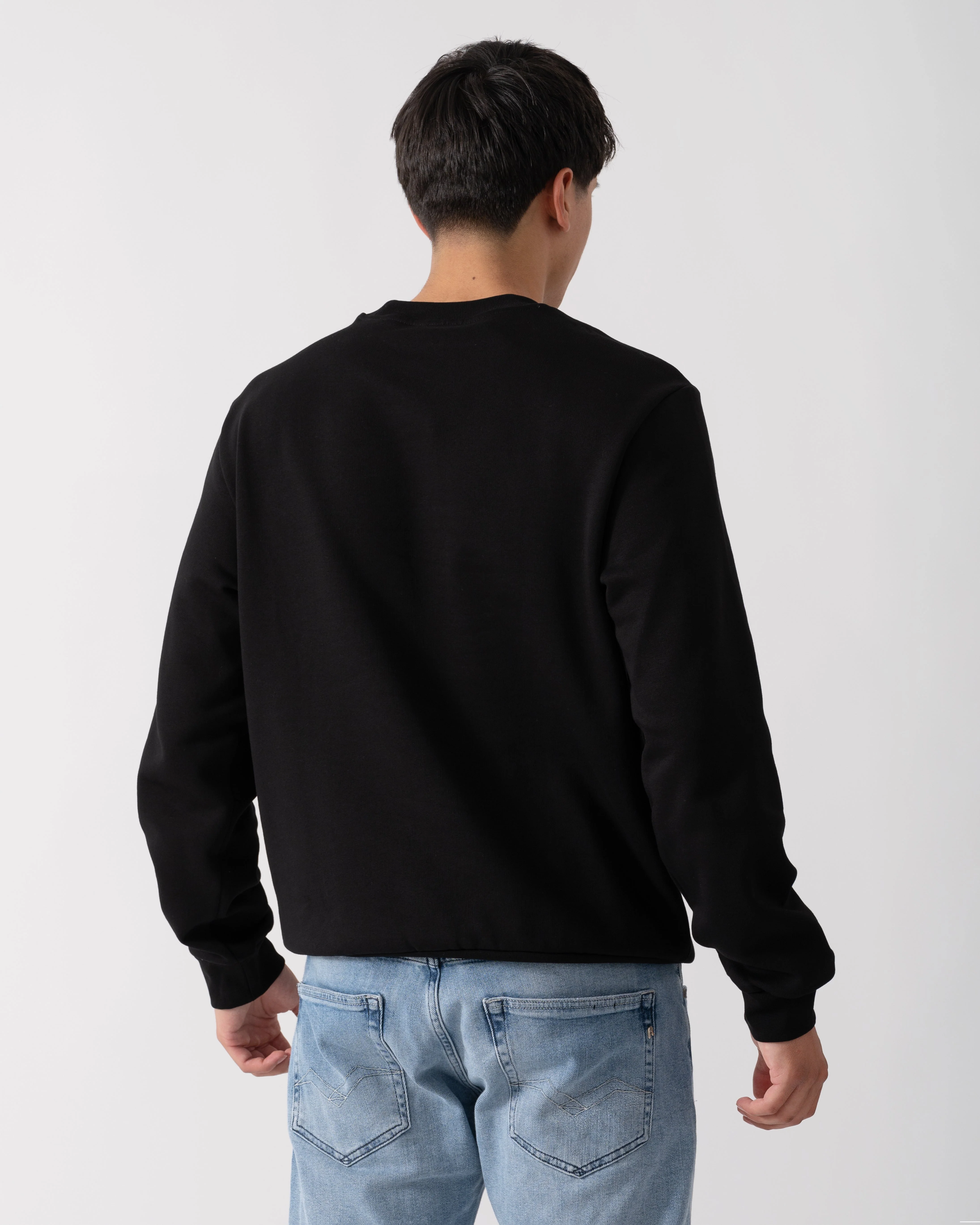 Lacoste Mens Crew Neck Fleece Sweatshirt - Black 031 - Image 4