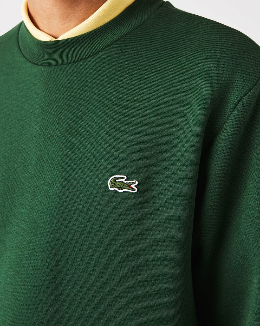 Lacoste Mens Crew Neck Fleece Sweatshirt - Green 132 - Image 4