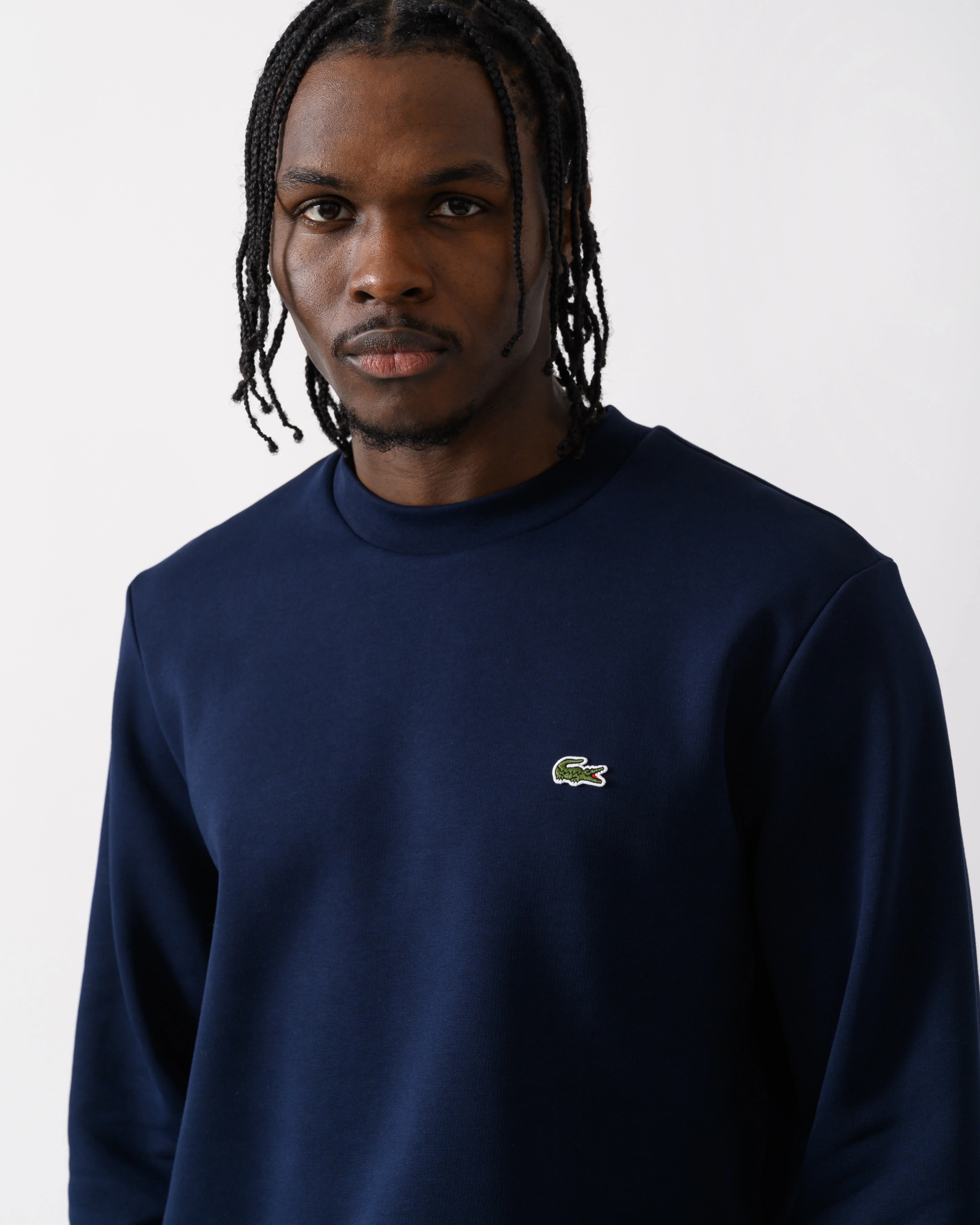 Lacoste Mens Crew Neck Fleece Sweatshirt - Navy Blue 166 - Image 2
