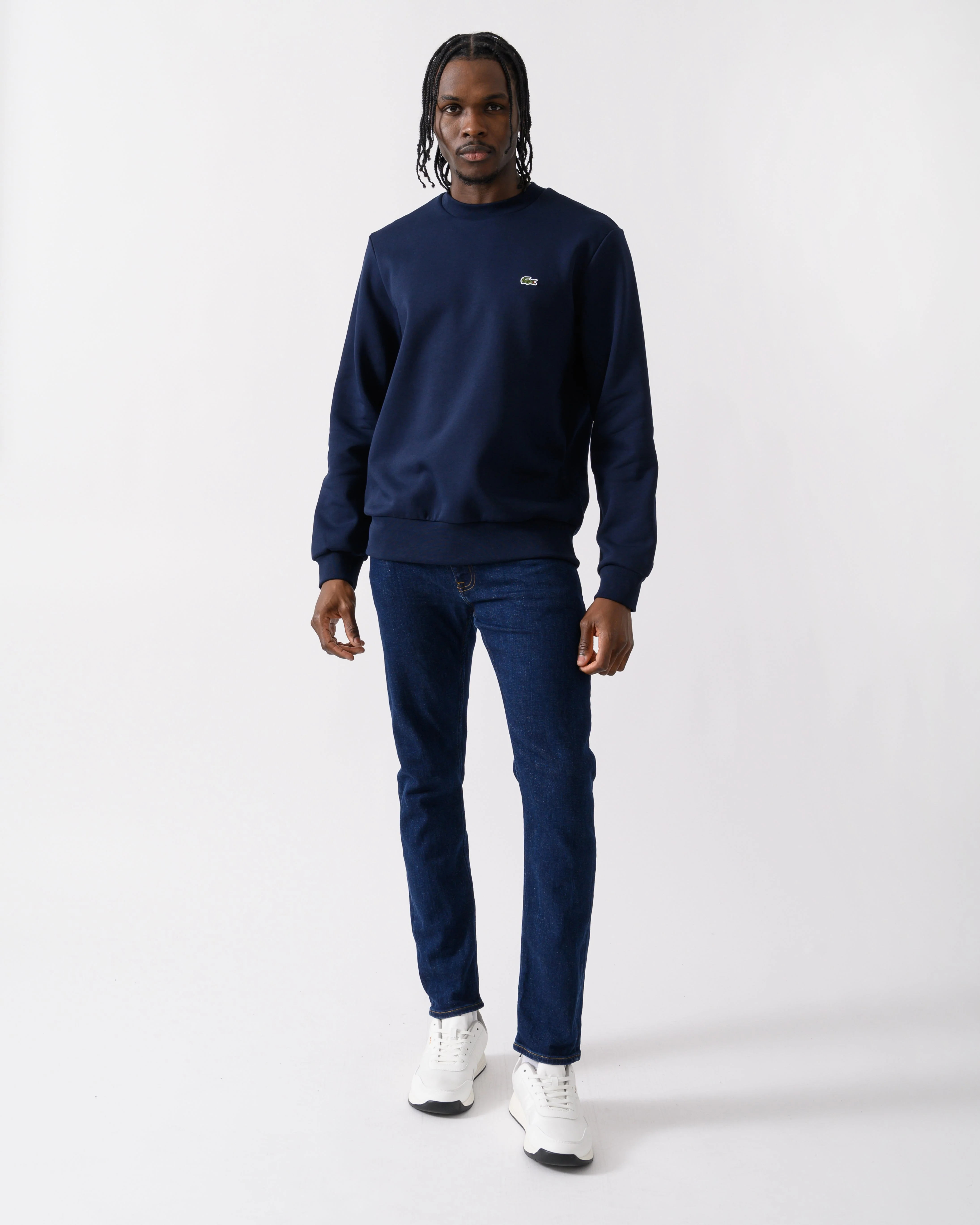 Lacoste Mens Crew Neck Fleece Sweatshirt - Navy Blue 166 - Image 3