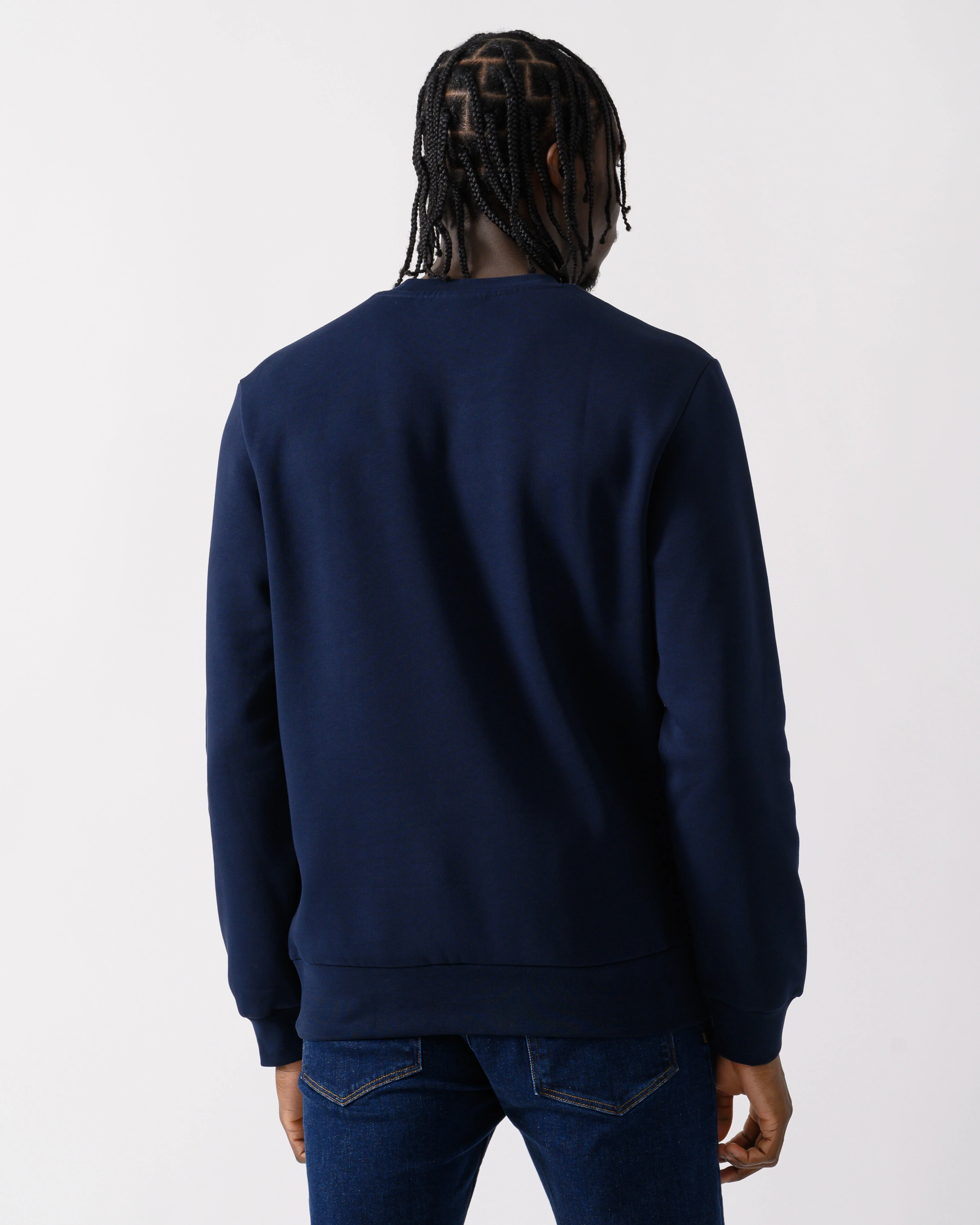 Lacoste Mens Crew Neck Fleece Sweatshirt - Navy Blue 166 - Image 4