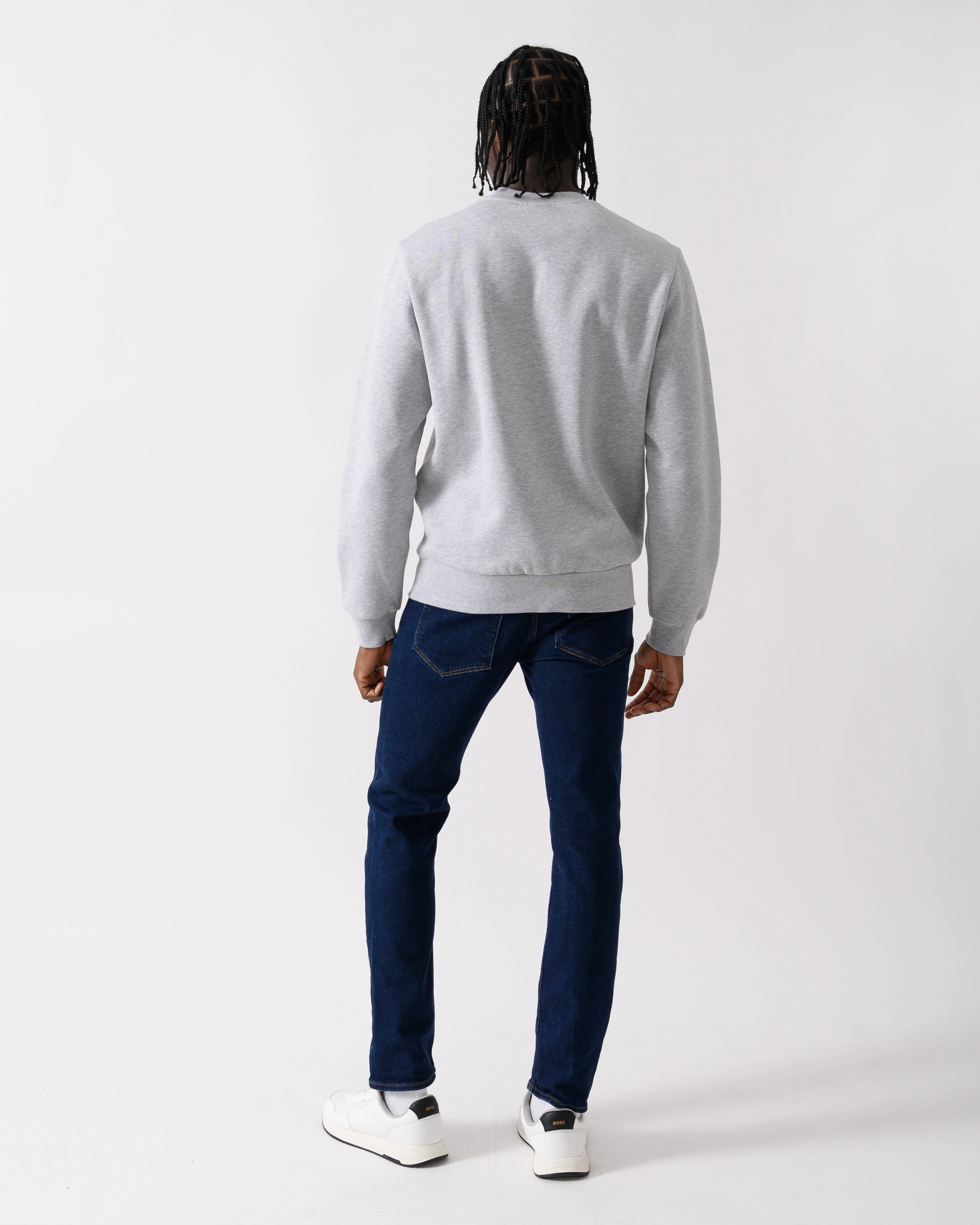 Lacoste Mens Crew Neck Fleece Sweatshirt - Silver Chine CCA - Image 4