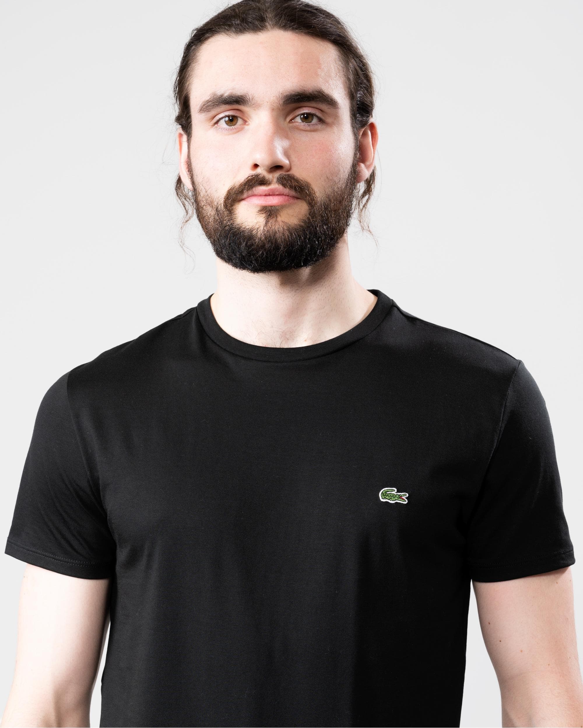 Lacoste Mens Crew Neck Pima Cotton Jersey T-Shirt - Black 031 - Image 2