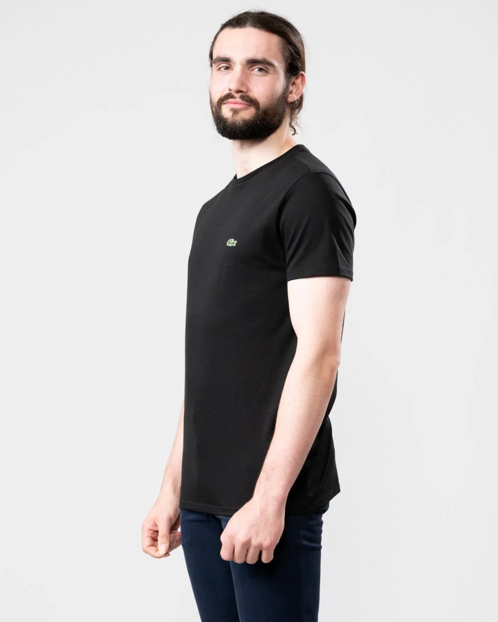 Lacoste Mens Crew Neck Pima Cotton Jersey T-Shirt - Black 031 - Image 4