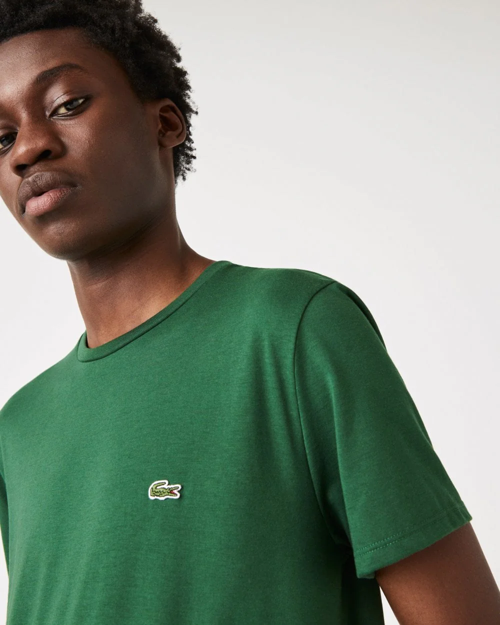 Lacoste Mens Crew Neck Pima Cotton Jersey T-Shirt - Green 132 - Image 3