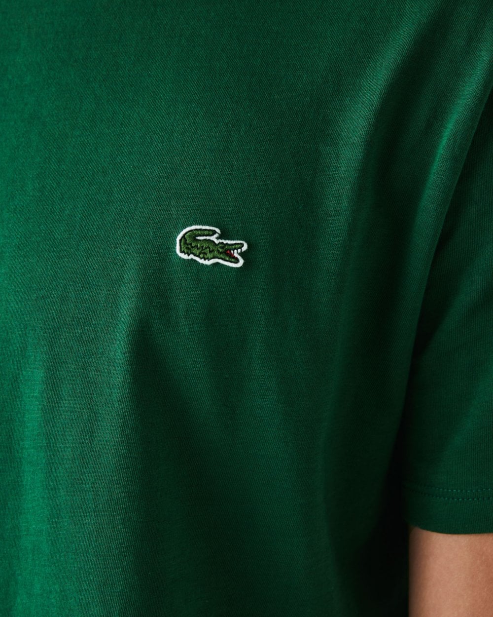 Lacoste Mens Crew Neck Pima Cotton Jersey T-Shirt - Green 132 - Image 4