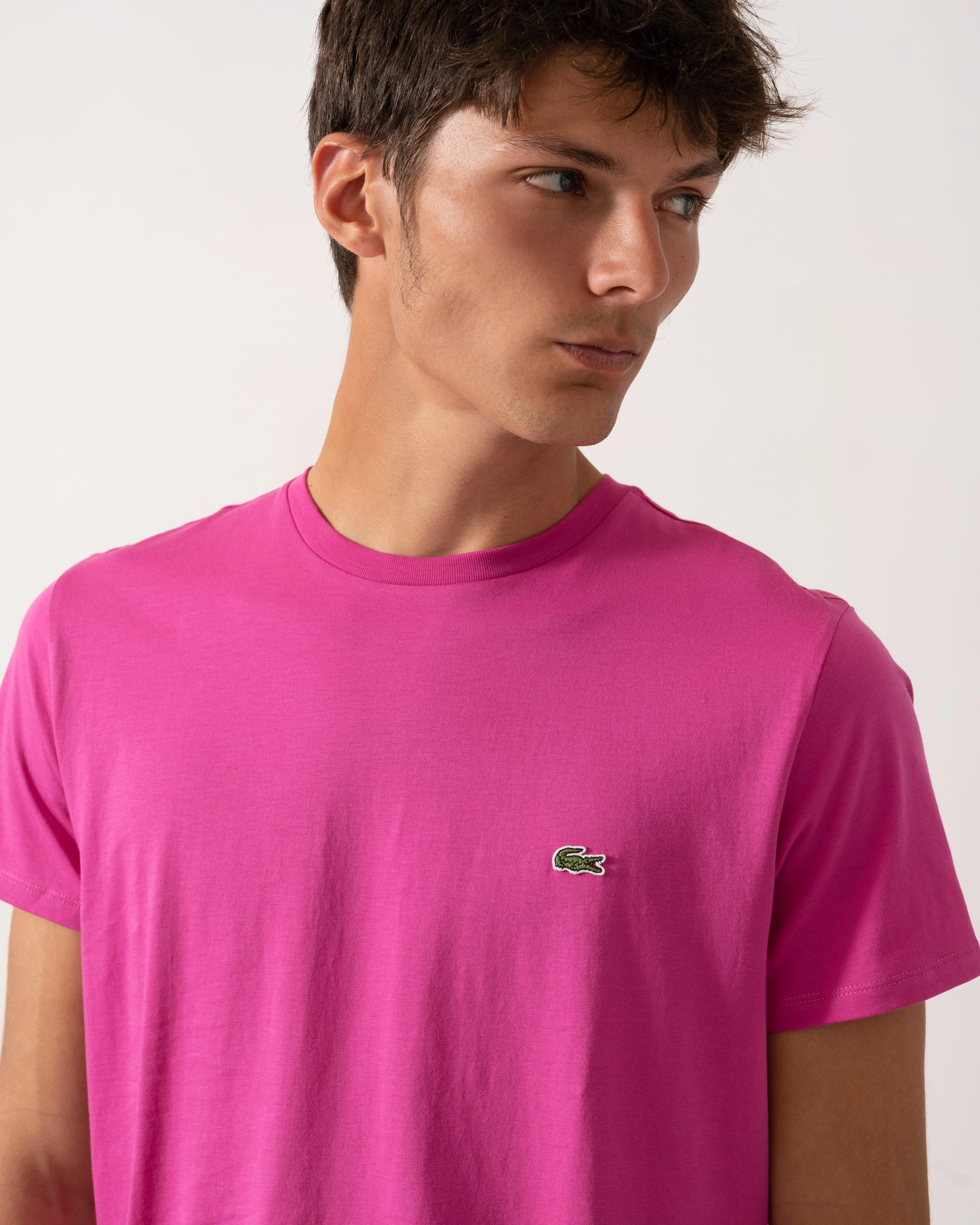 Lacoste Mens Crew Neck Pima Cotton Jersey T-Shirt - Malva I1L - Image 2