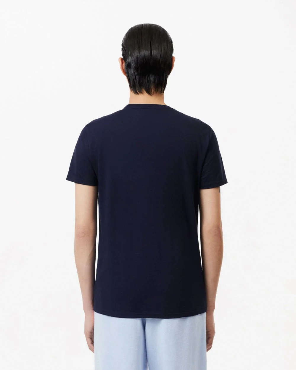 Lacoste Mens Crew Neck Pima Cotton Jersey T-Shirt - Navy Blue 166 - Image 3
