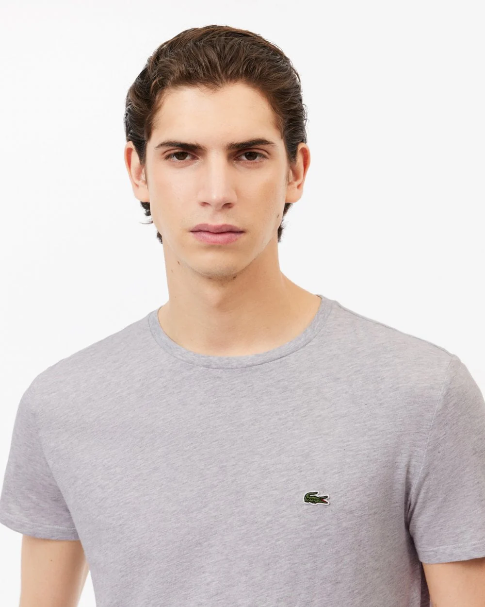 Lacoste Mens Crew Neck Pima Cotton Jersey T-Shirt - Silver Chine CCA - Image 2