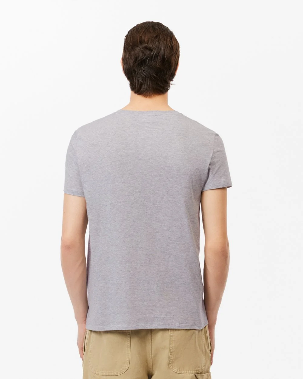 Lacoste Mens Crew Neck Pima Cotton Jersey T-Shirt - Silver Chine CCA - Image 3