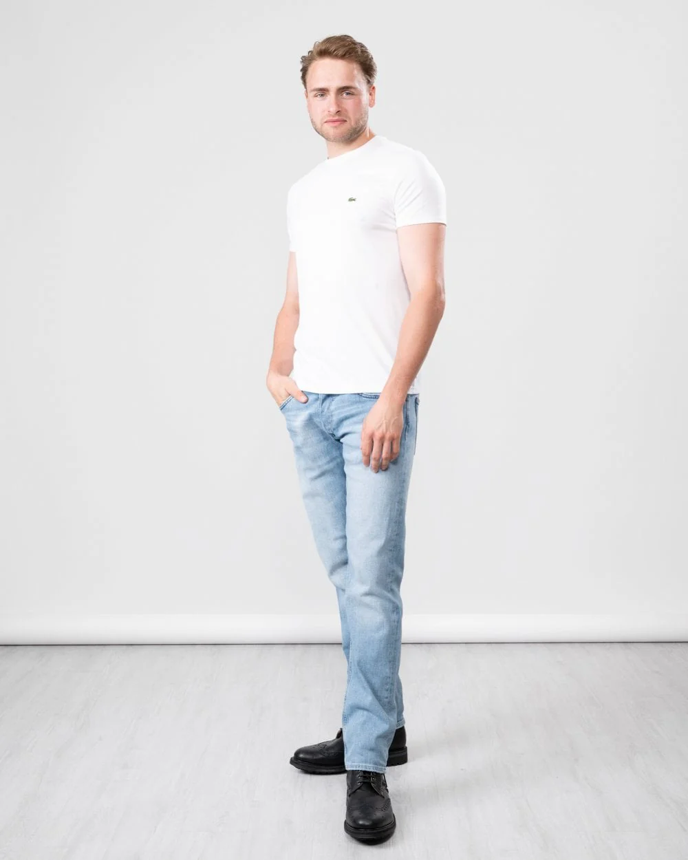 Lacoste Mens Crew Neck Pima Cotton Jersey T-Shirt - White 001 - Image 4