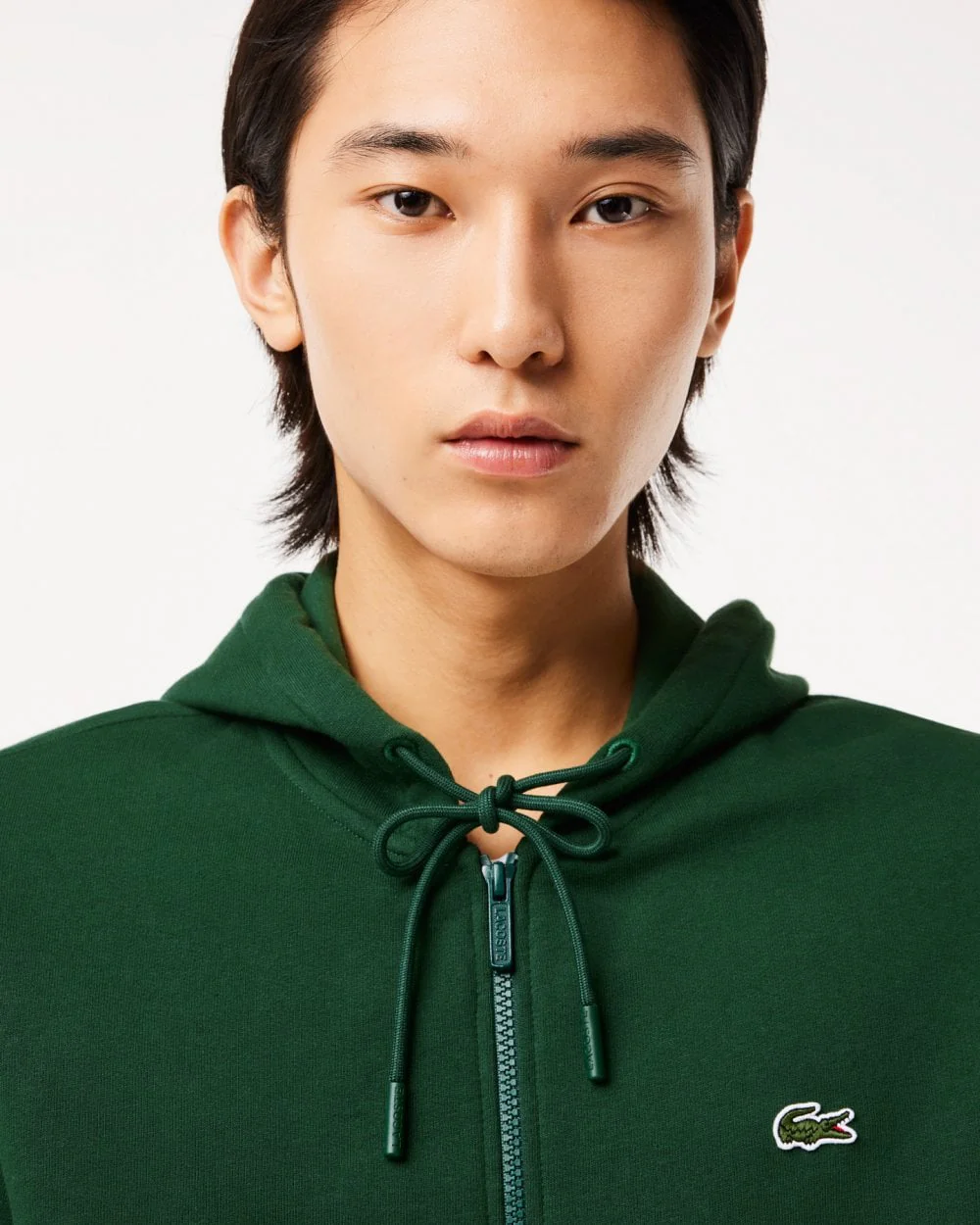 Lacoste Mens Fleece Full-Zip Hoodie - Green 132 - Image 2