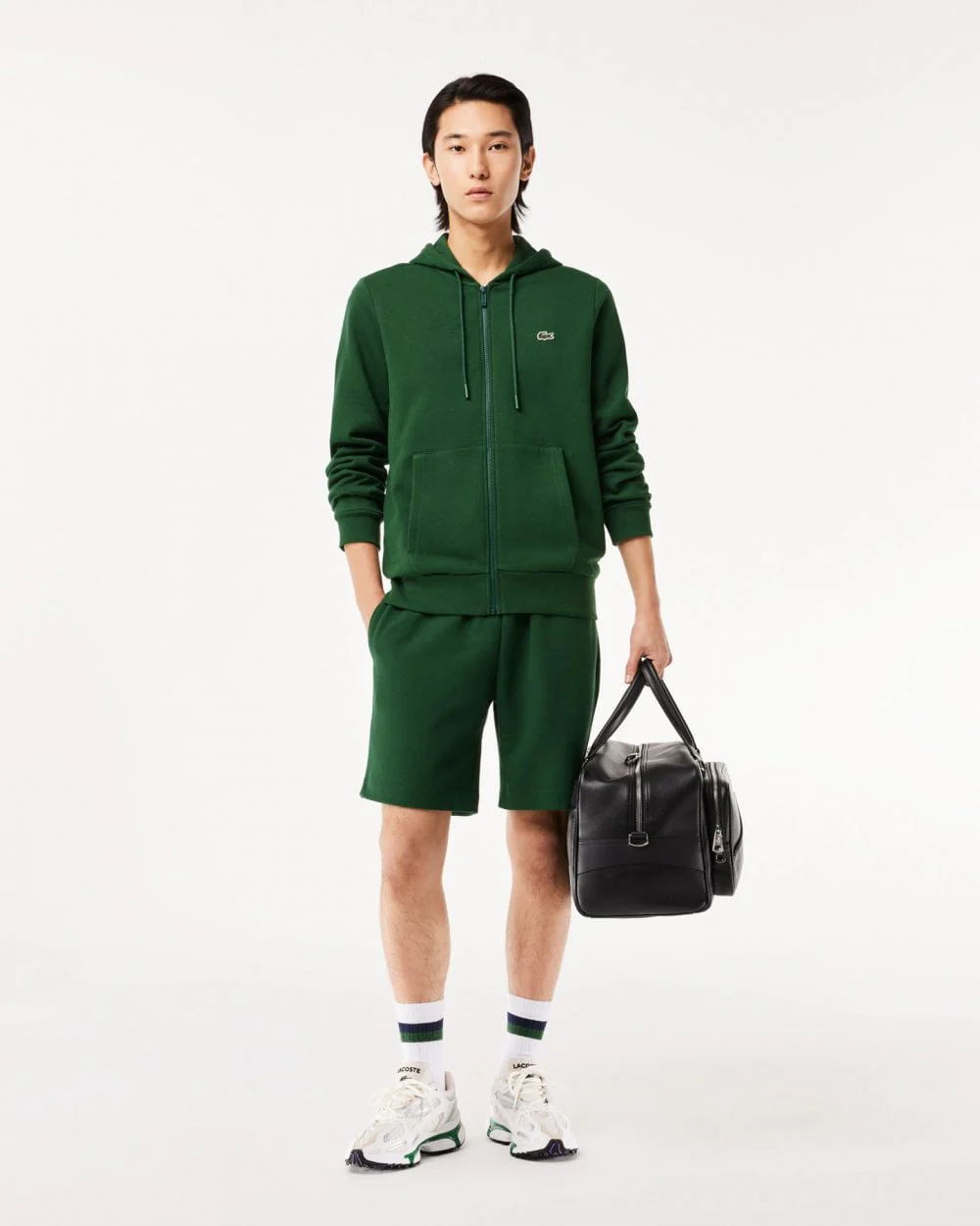 Lacoste Mens Fleece Full-Zip Hoodie - Green 132 - Image 3