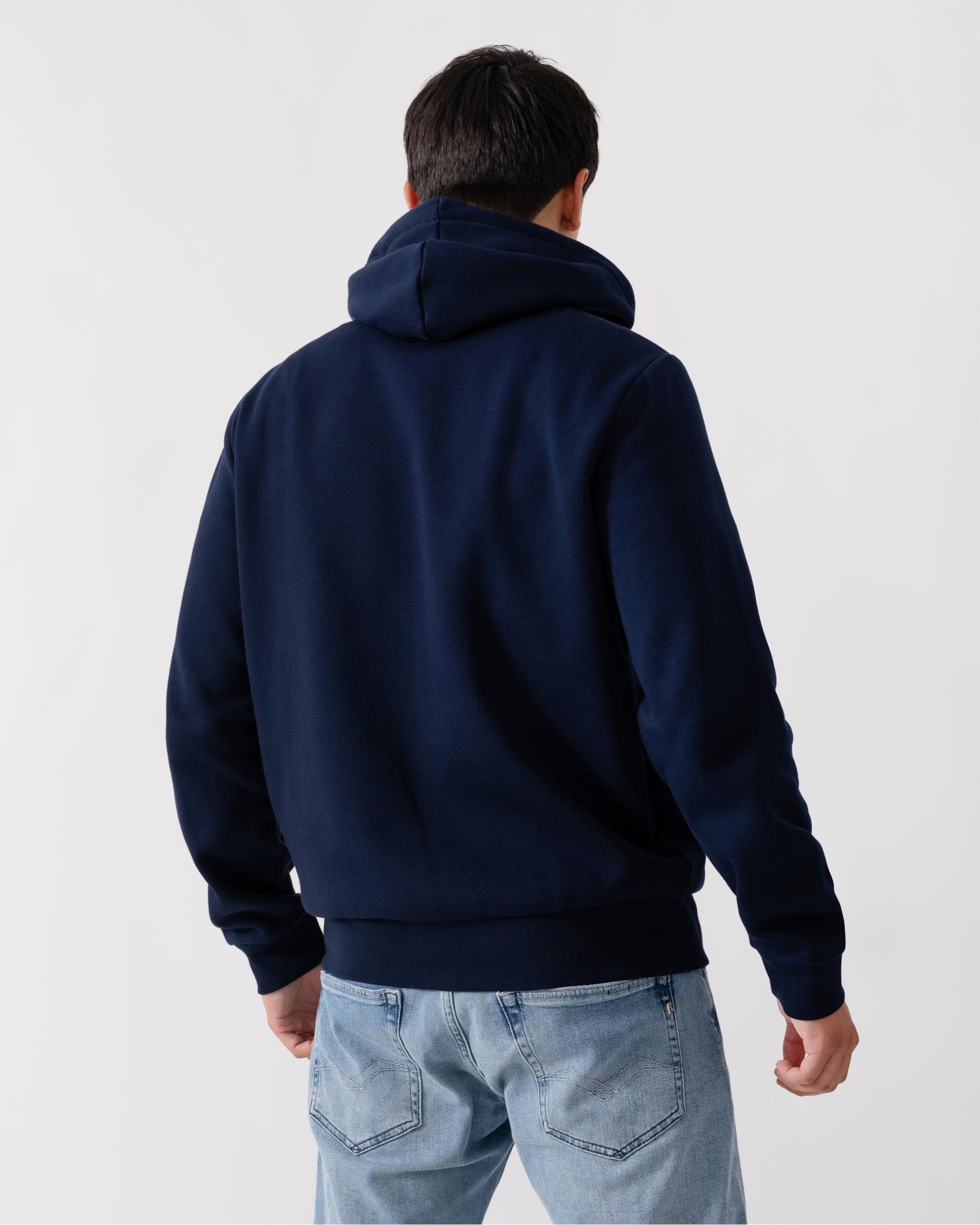 Lacoste Mens Fleece Full-Zip Hoodie - Navy Blue 166 - Image 4