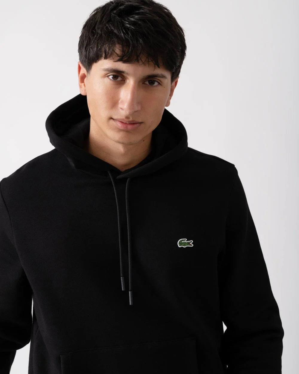 Lacoste Mens Fleece Hoodie - Black 031 - Image 2
