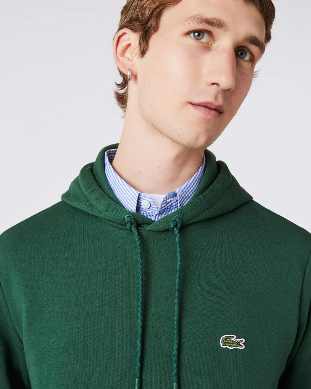 Lacoste Mens Fleece Hoodie - Green 132 - Image 3