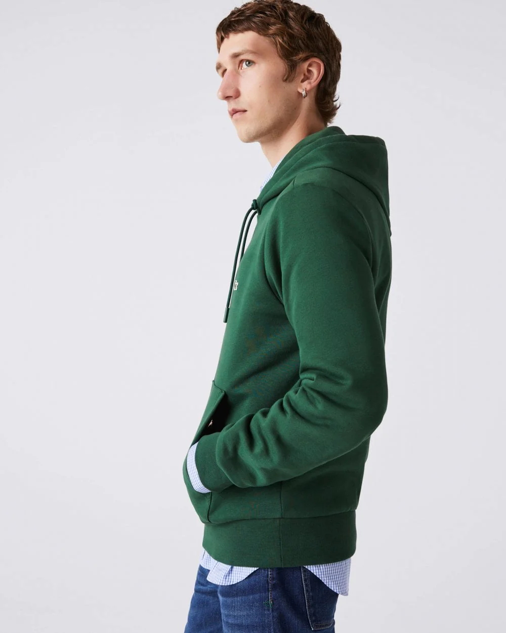 Lacoste Mens Fleece Hoodie - Green 132 - Image 5