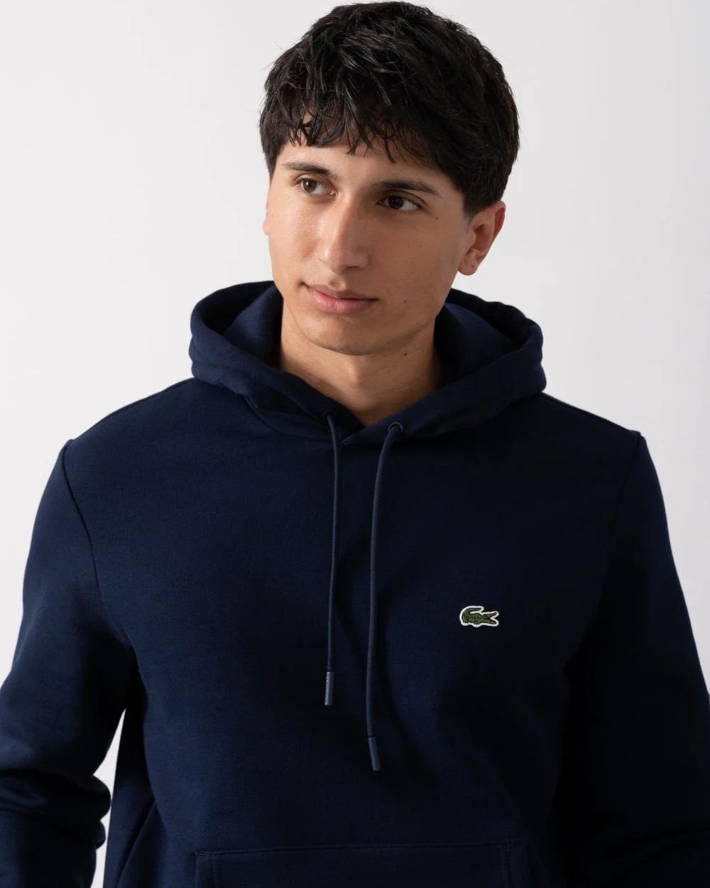 Lacoste Mens Fleece Hoodie - Navy Blue 166 - Image 2