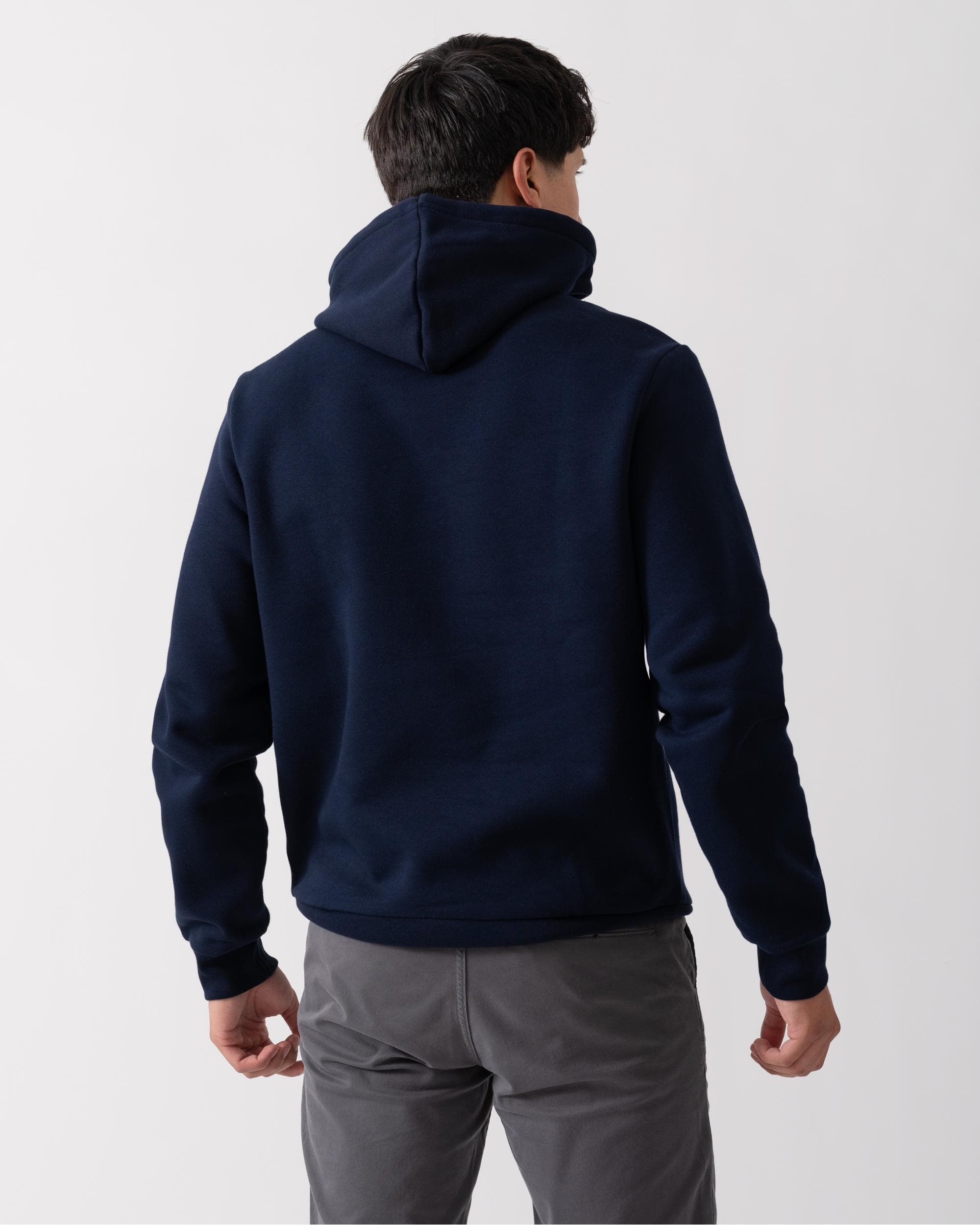 Lacoste Mens Fleece Hoodie - Navy Blue 166 - Image 4