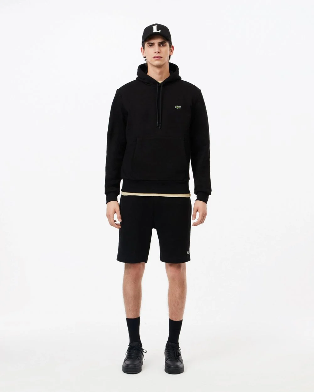 Lacoste Mens Fleece Shorts - Black 031 - Image 3