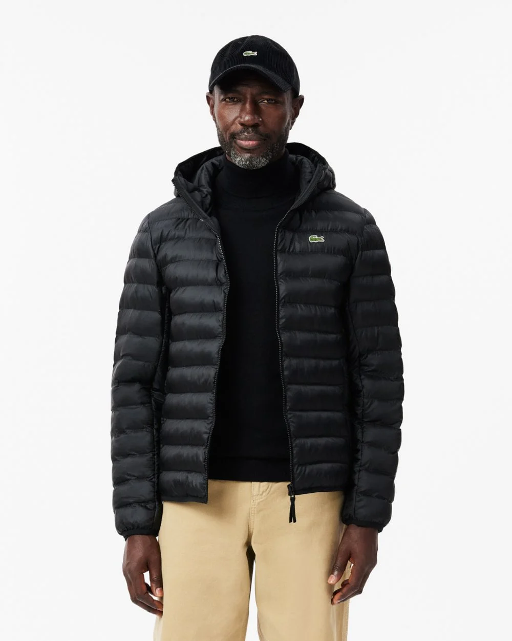 Lacoste Mens Hooded Puffer Jacket BH2909 - Black 031