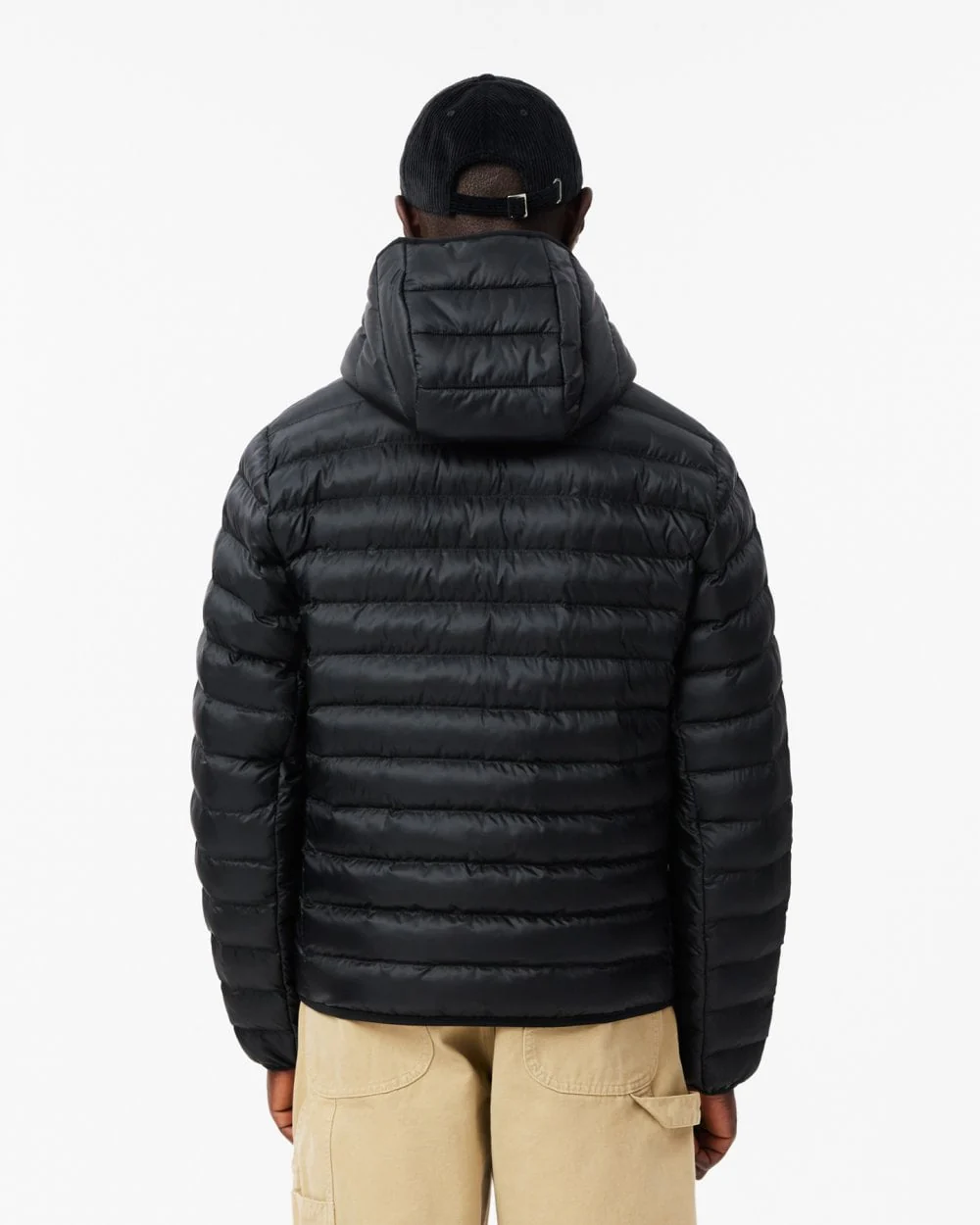 Lacoste Mens Hooded Puffer Jacket BH2909 - Black 031 - Image 4