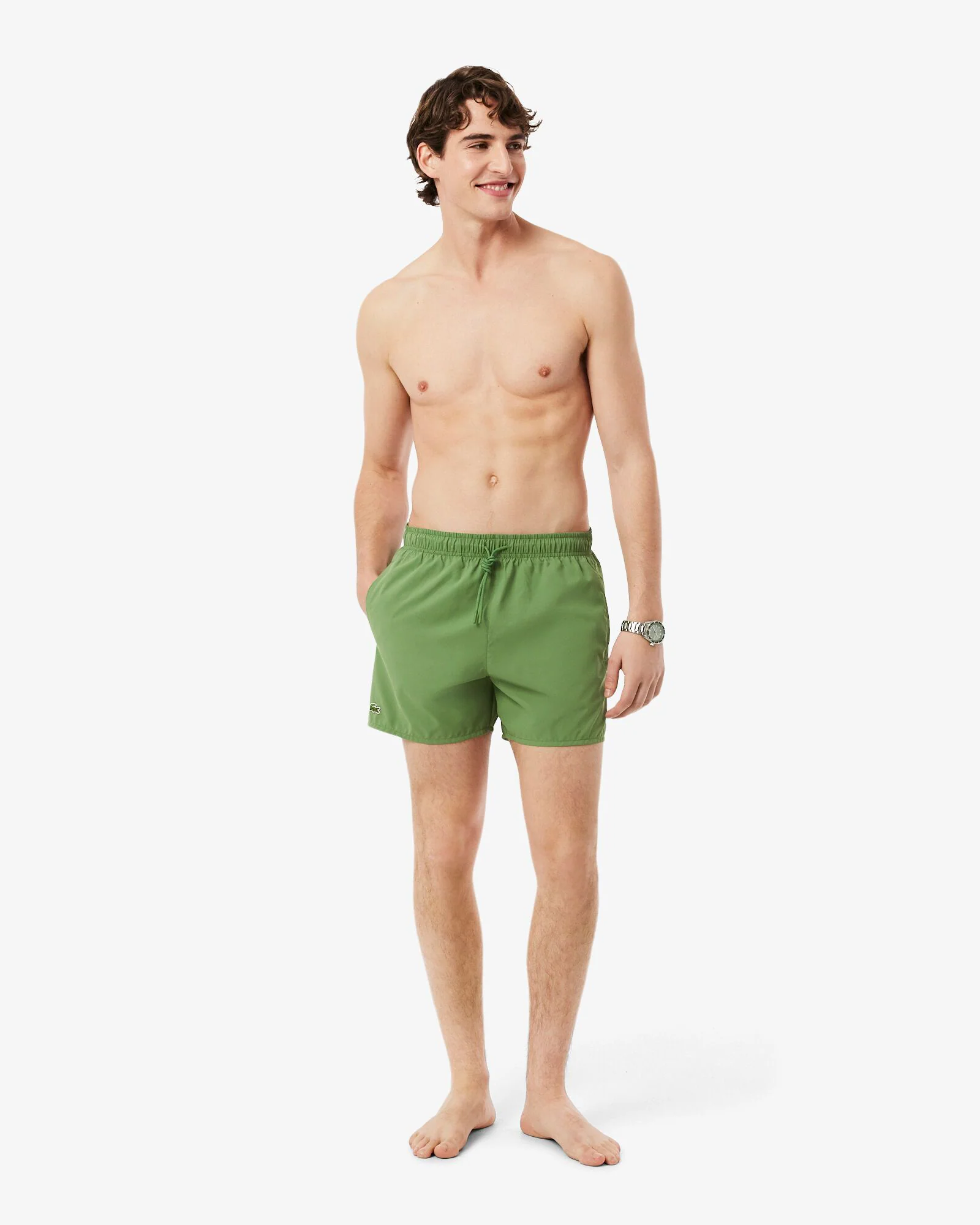 Lacoste Mens Light Quick-Dry Swim Shorts - Lamb's Lettuce/Green 37I - Image 2