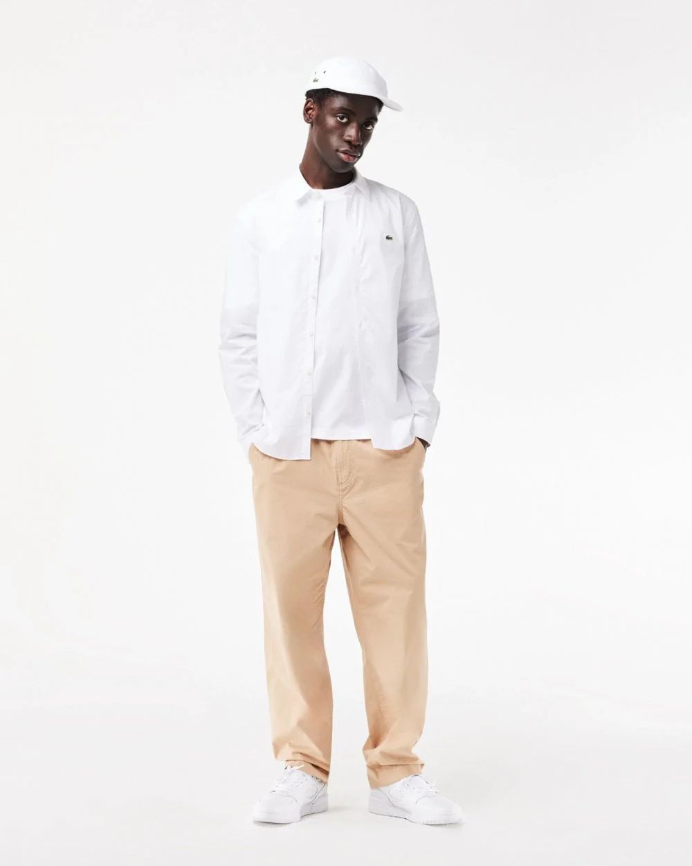 Lacoste Mens Long Sleeve City Shirt - White 001 - Image 3
