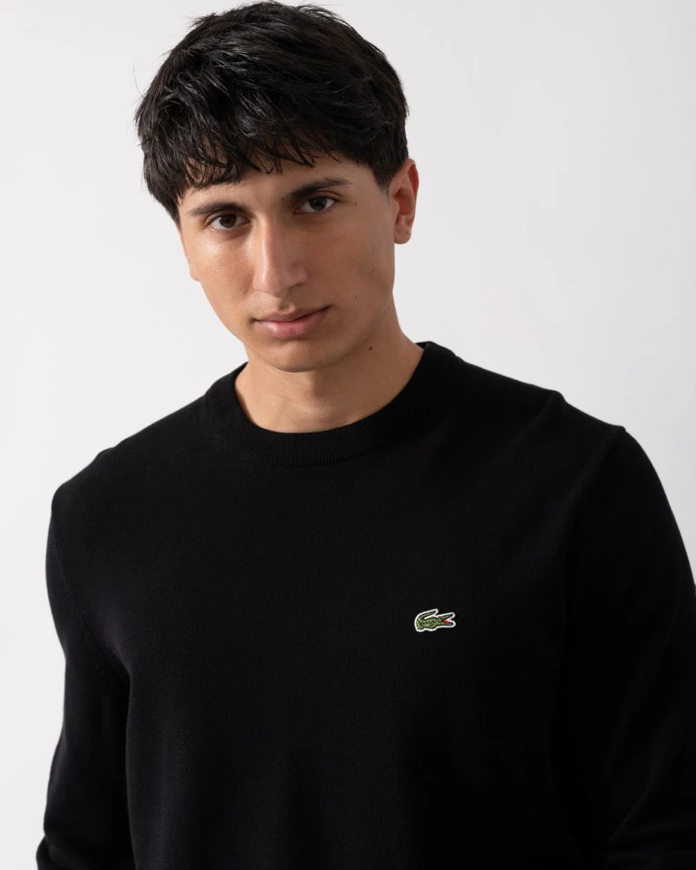 Lacoste Mens Organic Cotton Crew Neck Sweater - Black 031 - Image 2