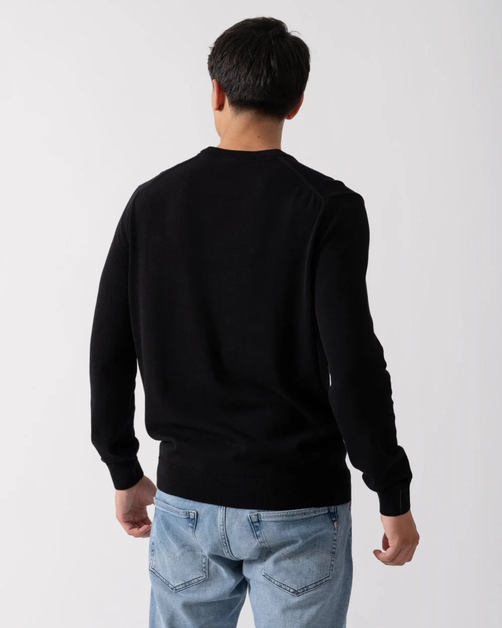 Lacoste Mens Organic Cotton Crew Neck Sweater - Black 031 - Image 4