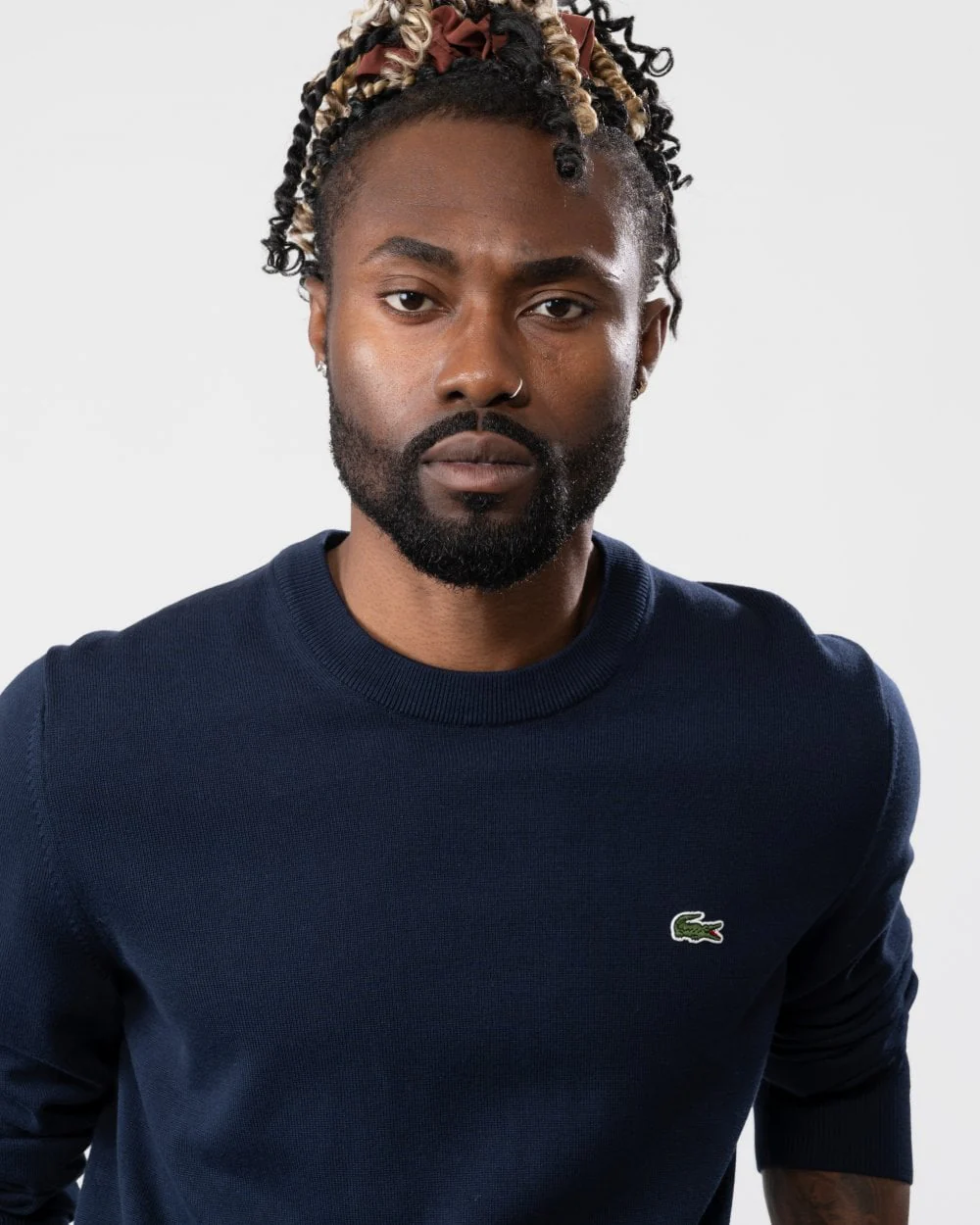 Lacoste Mens Organic Cotton Crew Neck Sweater - Navy Blue 166 - Image 2