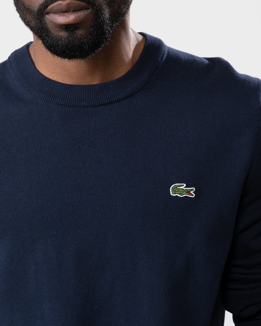 Lacoste Mens Organic Cotton Crew Neck Sweater - Navy Blue 166 - Image 5
