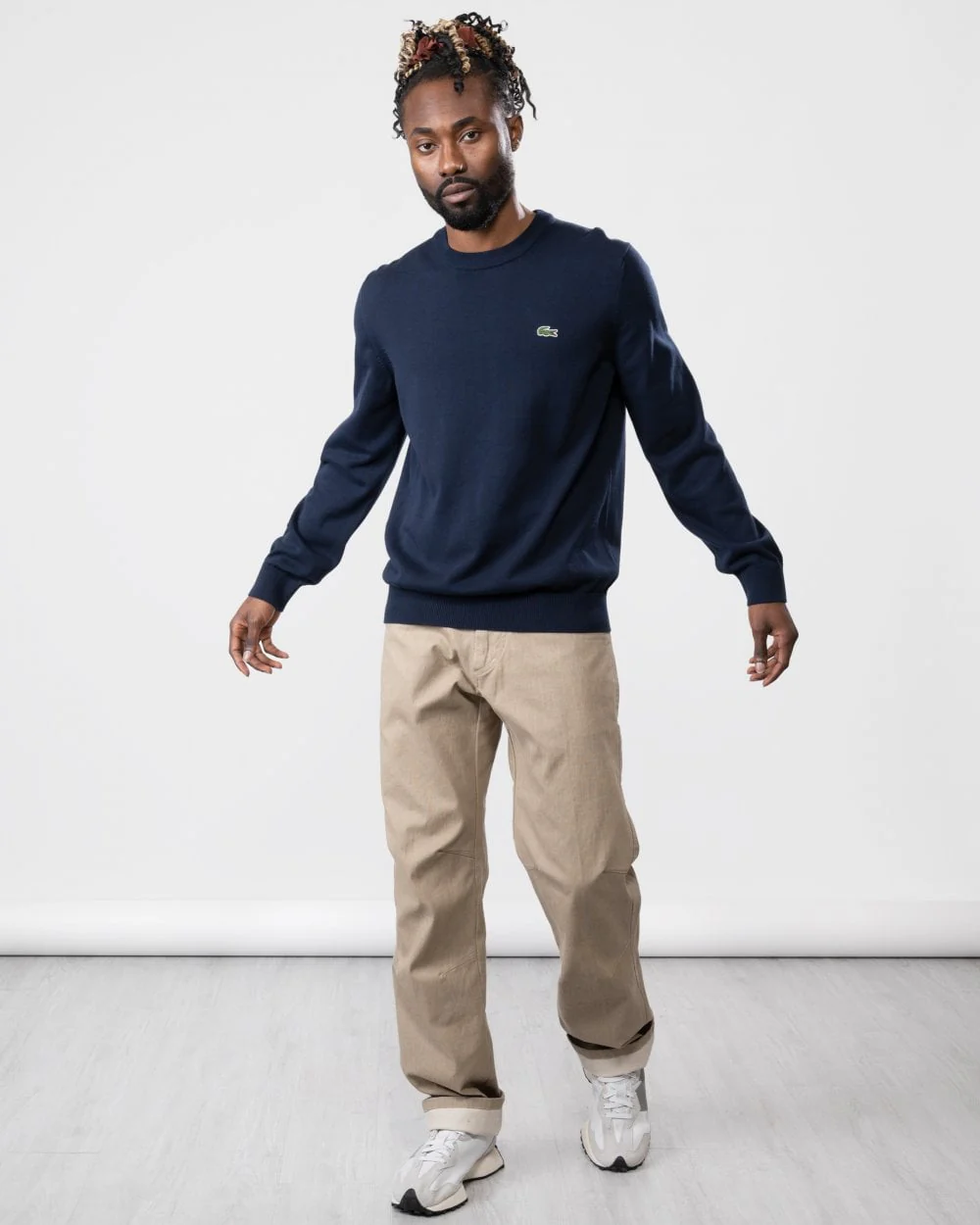 Lacoste Mens Organic Cotton Crew Neck Sweater - Navy Blue 166 - Image 6