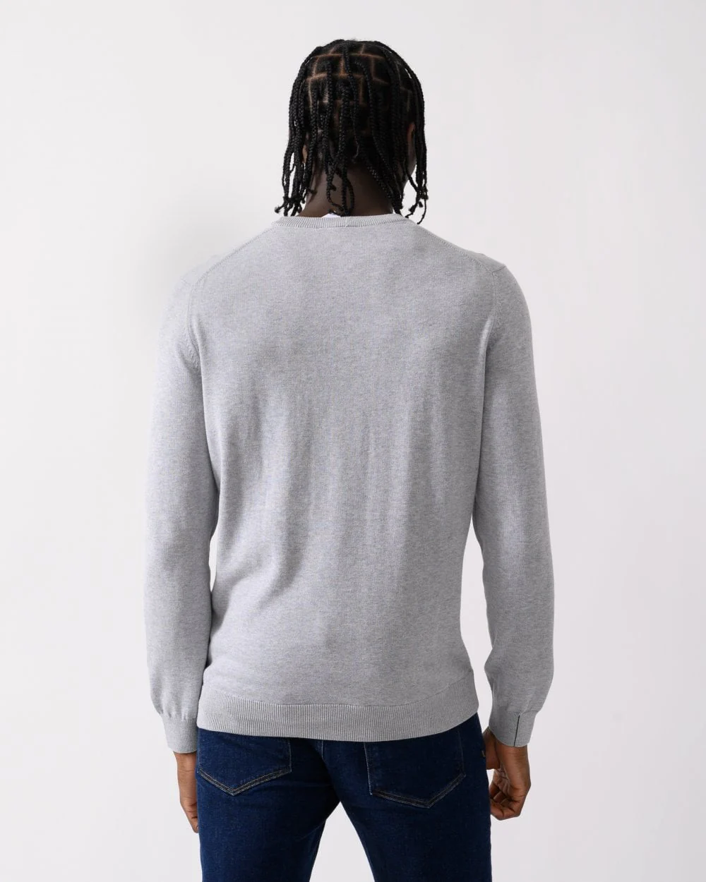 Lacoste Mens Organic Cotton Crew Neck Sweater - Silver Chine CCA - Image 4