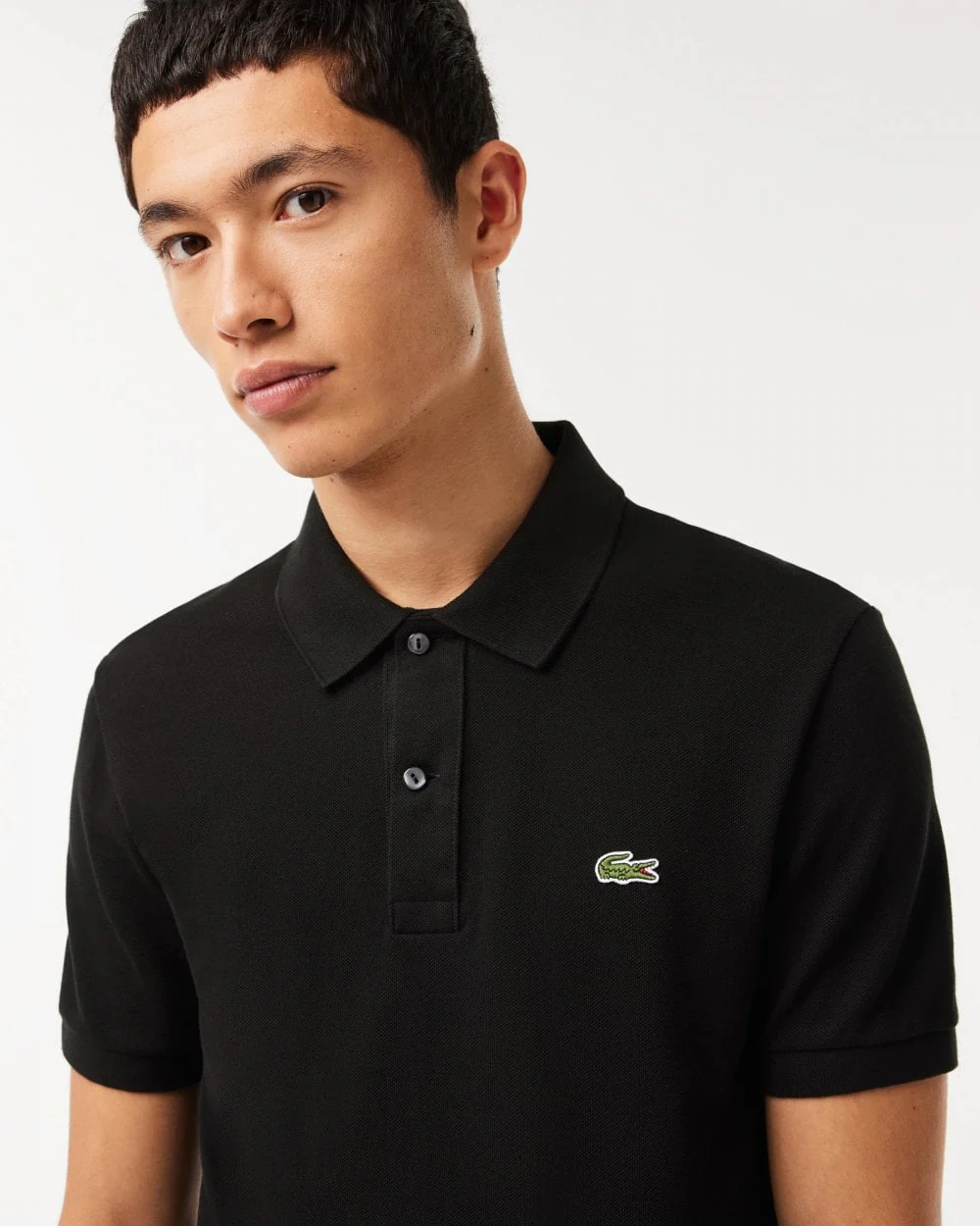Lacoste Mens Original L.12.12 Slim Fit Petit Piqué Cotton Polo Shirt - Black 031 - Image 2
