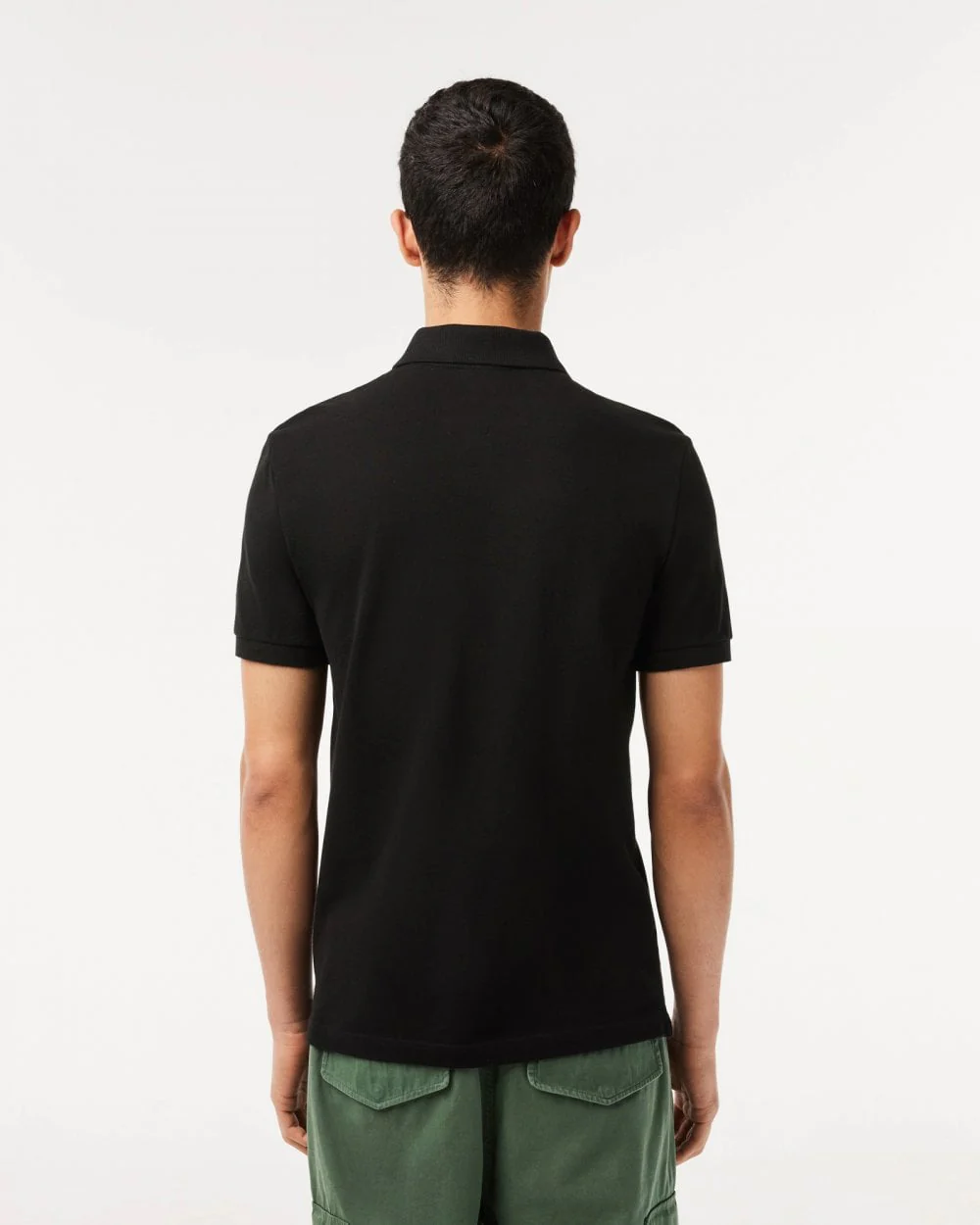 Lacoste Mens Original L.12.12 Slim Fit Petit Piqué Cotton Polo Shirt - Black 031 - Image 3