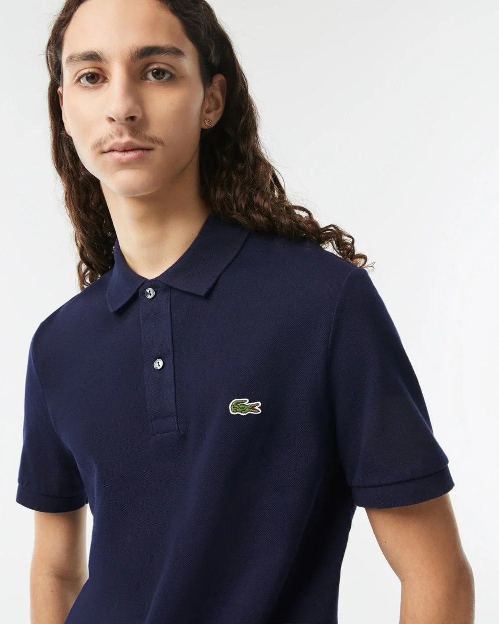 Lacoste Mens Original L.12.12 Slim Fit Petit Piqué Cotton Polo Shirt - Navy Blue 166 - Image 2