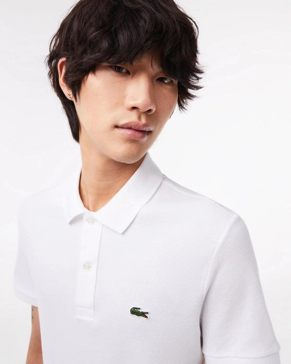 Lacoste Mens Original L.12.12 Slim Fit Petit Piqué Cotton Polo Shirt - White 001 - Image 2