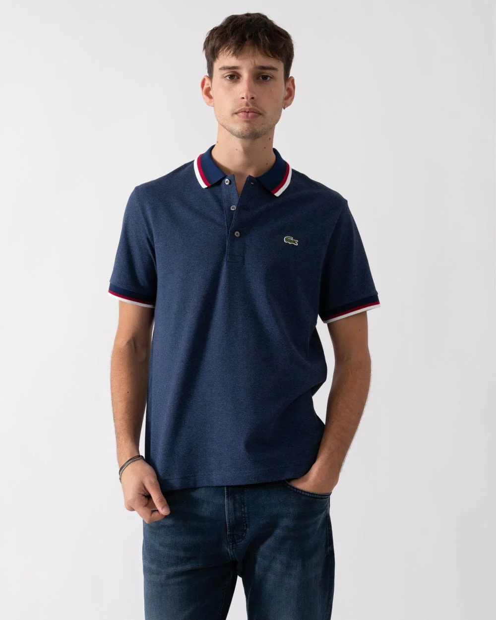 Lacoste Mens Regular Fit Contrast Collar Polo Shirt