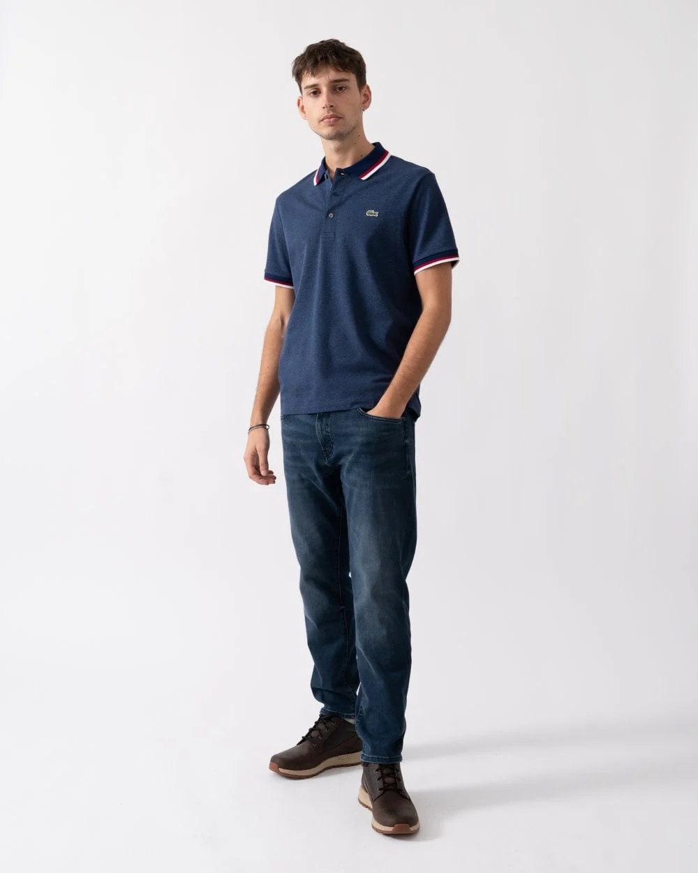 Lacoste Mens Regular Fit Contrast Collar Polo Shirt - Image 3