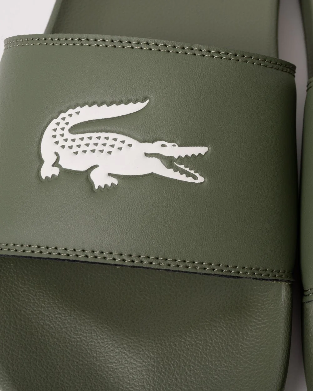 Lacoste Mens Serve Sliders - Khaki/White 255 - Image 2
