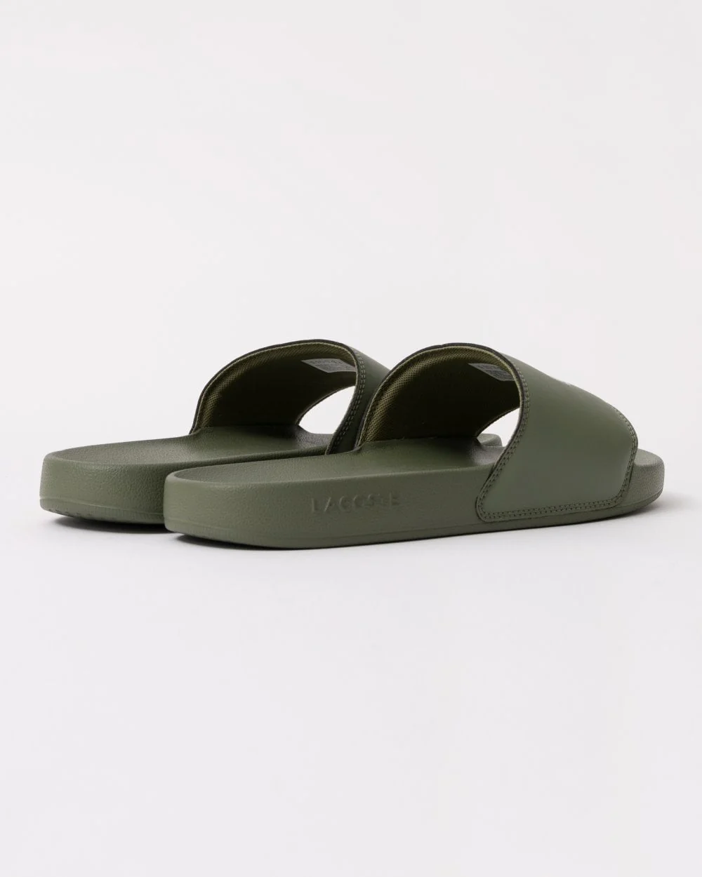 Lacoste Mens Serve Sliders - Khaki/White 255 - Image 4