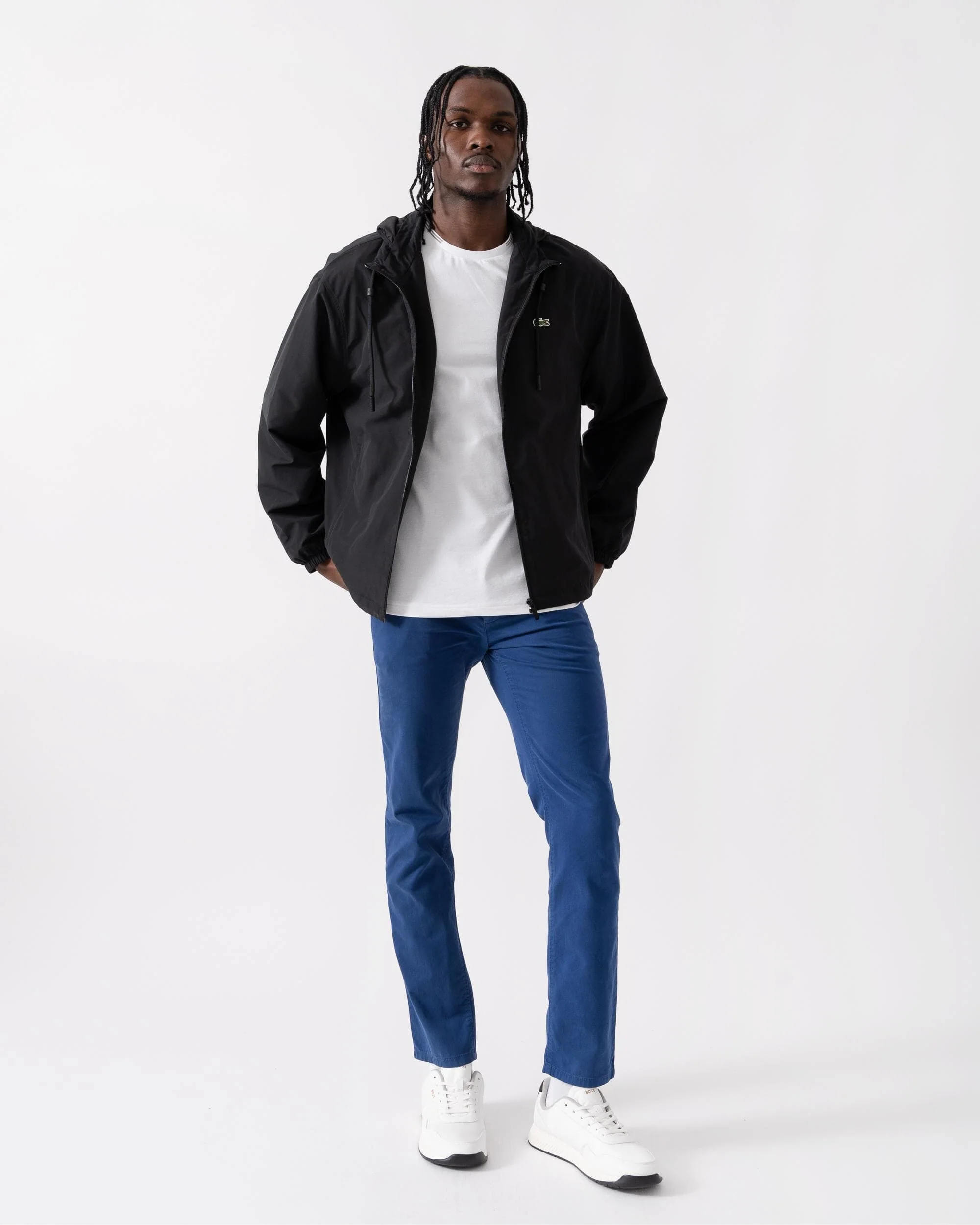 Lacoste Mens Short Water-Resistant Jacket With Removable Hood - Image 3