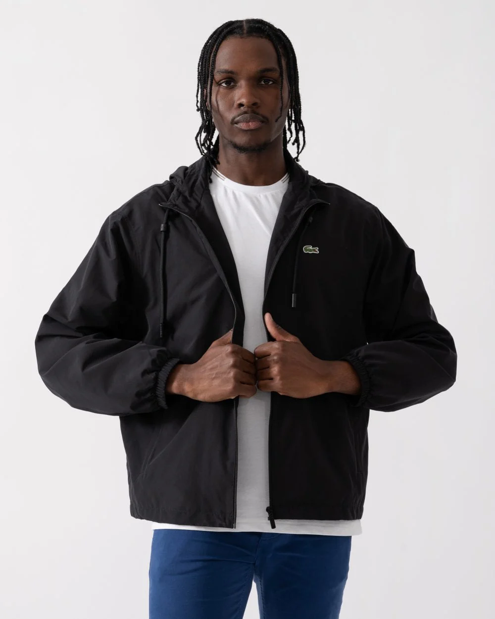 Lacoste Mens Short Water-Resistant Jacket With Removable Hood - Image 4