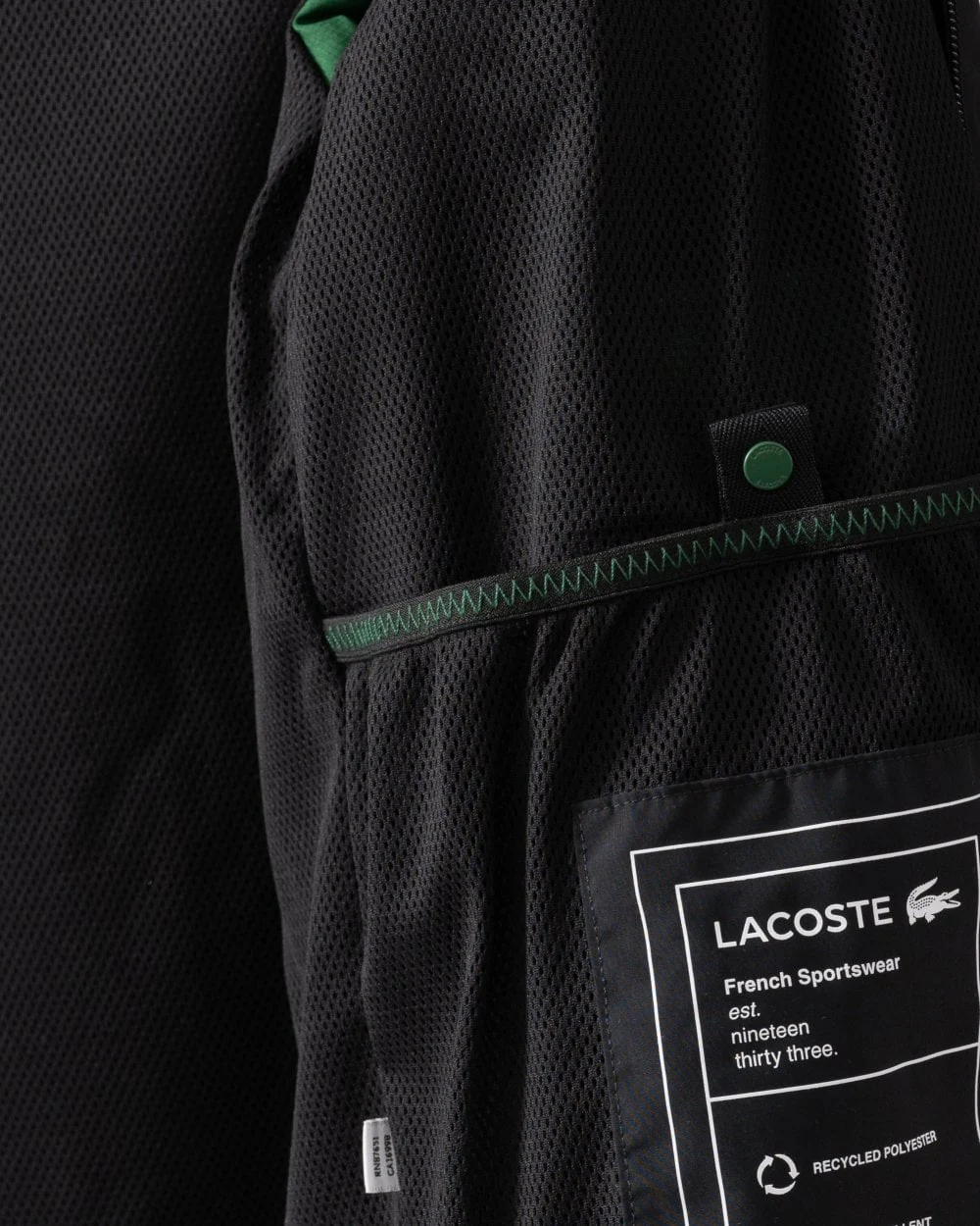 Lacoste Mens Short Water-Resistant Jacket With Removable Hood - Image 5