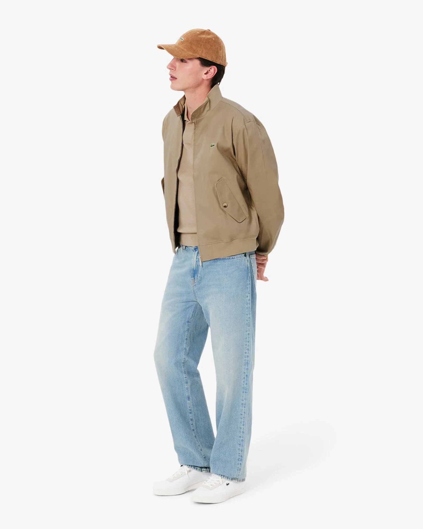 Lacoste Mens Showerproof Cotton Twill Harrington Jacket - Lion CB8 - Image 3